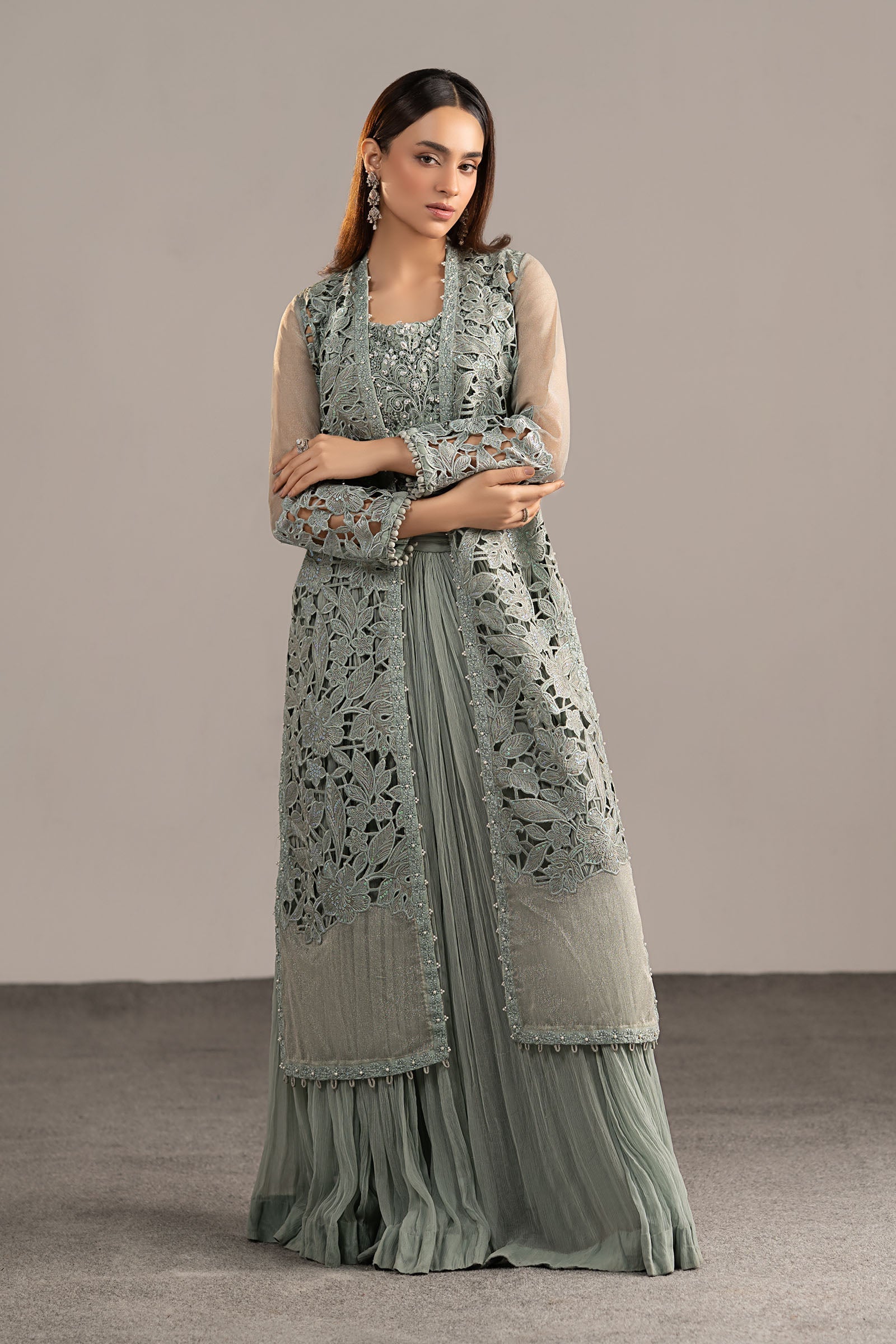 Maria B | Luxury Formals | MGL-EF26-01-Ice Blue - by Libasekhas UK - Registered Vendor of : Maria B - 100% Original Designer Dress