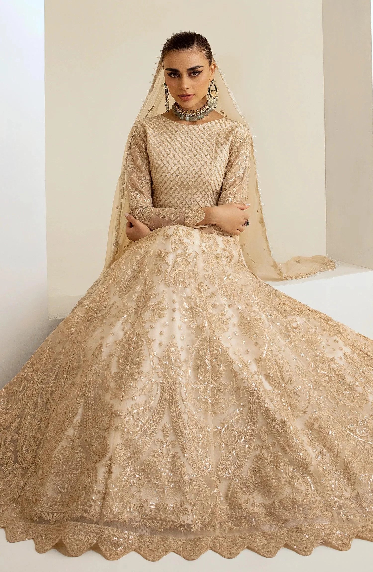 Maryum N Maria | The Brides 23 | Shroom (MS23-538) - by - Libasekhas UK - Registered Vendor of : Maryum N Maria - 100% Original Designer Dresss