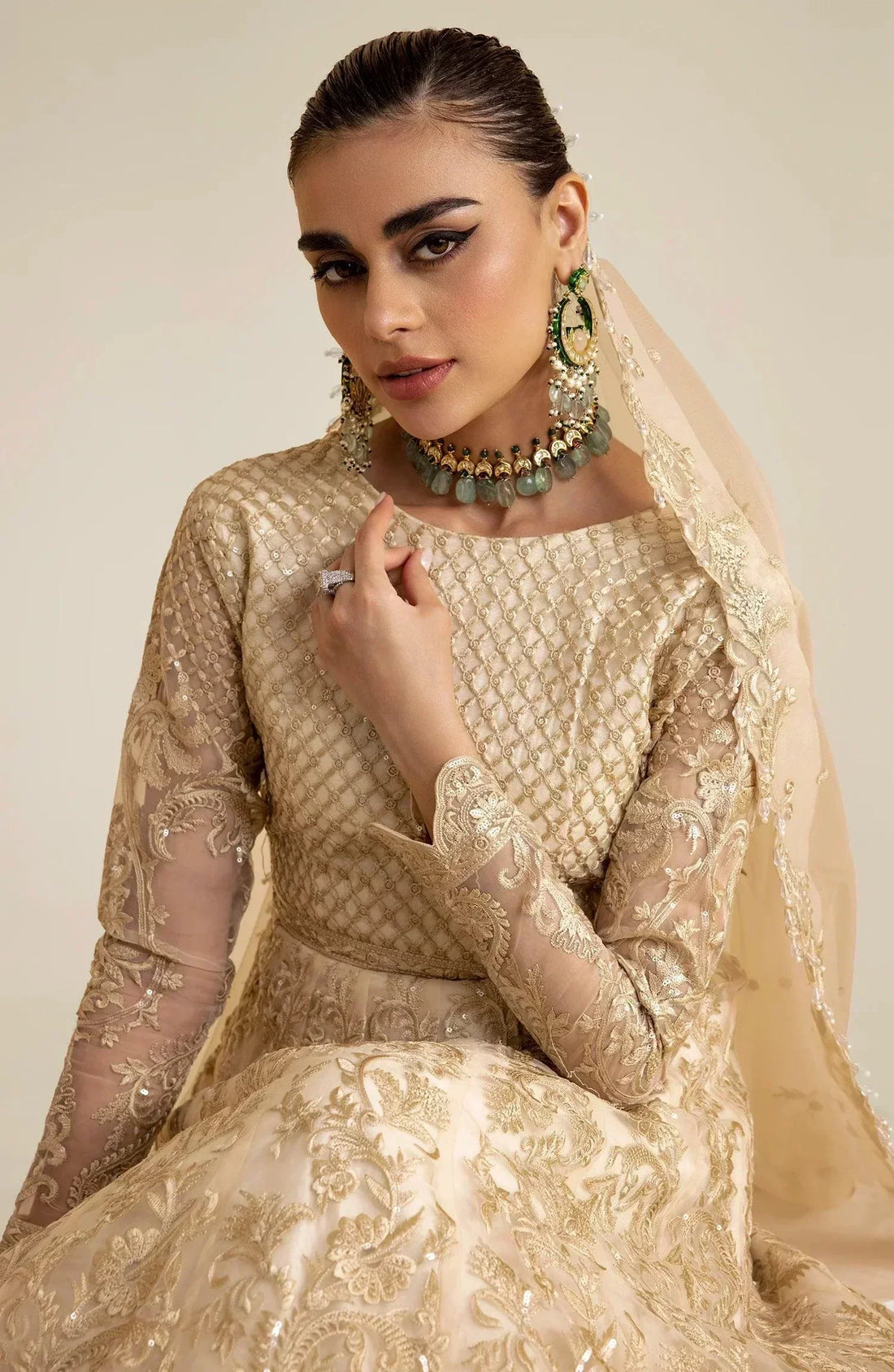 Maryum N Maria | The Brides 23 | Shroom (MS23-538) - by - Libasekhas UK - Registered Vendor of : Maryum N Maria - 100% Original Designer Dresss
