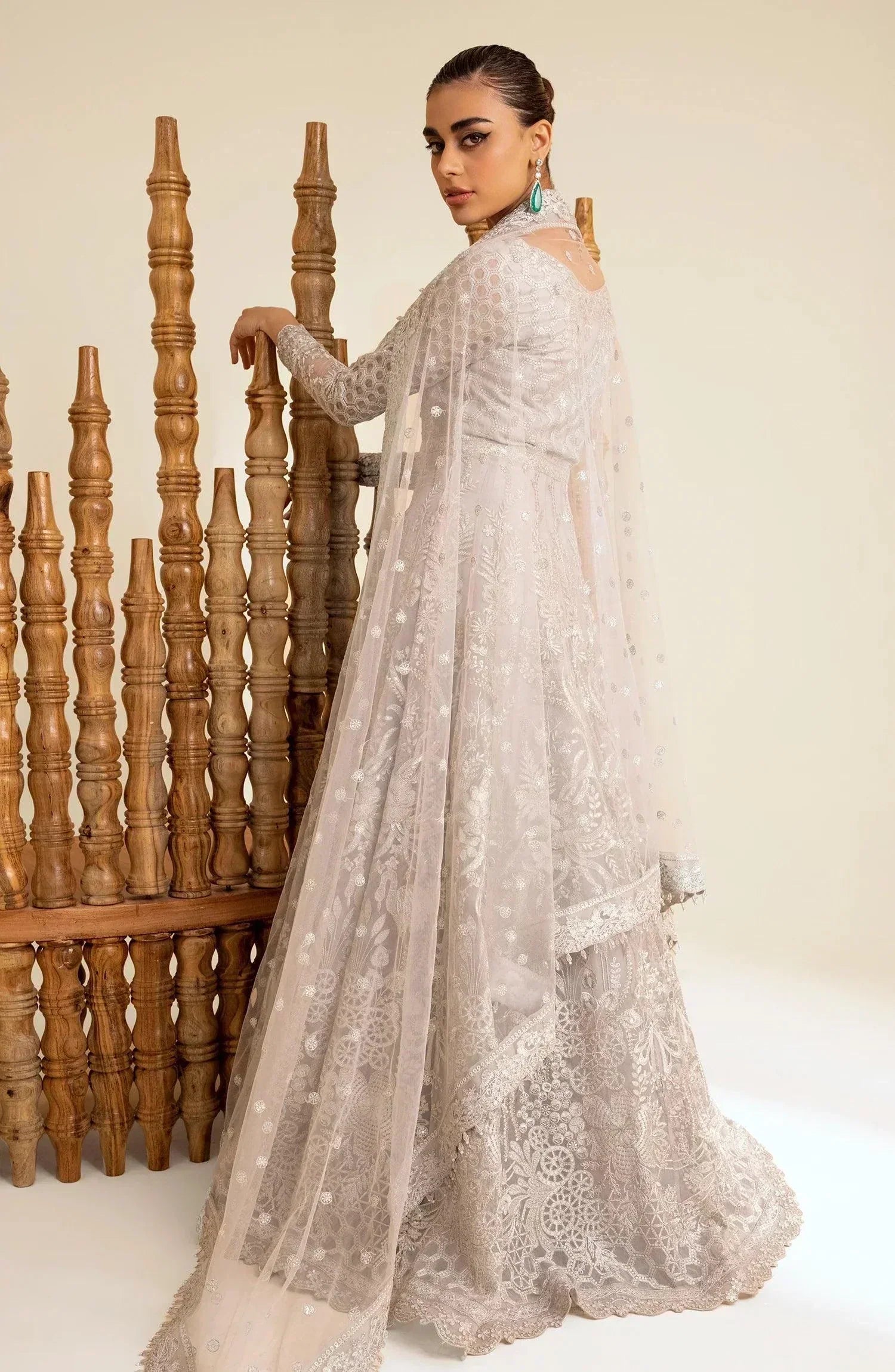Maryum N Maria | The Brides 23 | Silver Thorn (MS23-535) - by - Libasekhas UK - Registered Vendor of : Maryum N Maria - 100% Original Designer Dresss