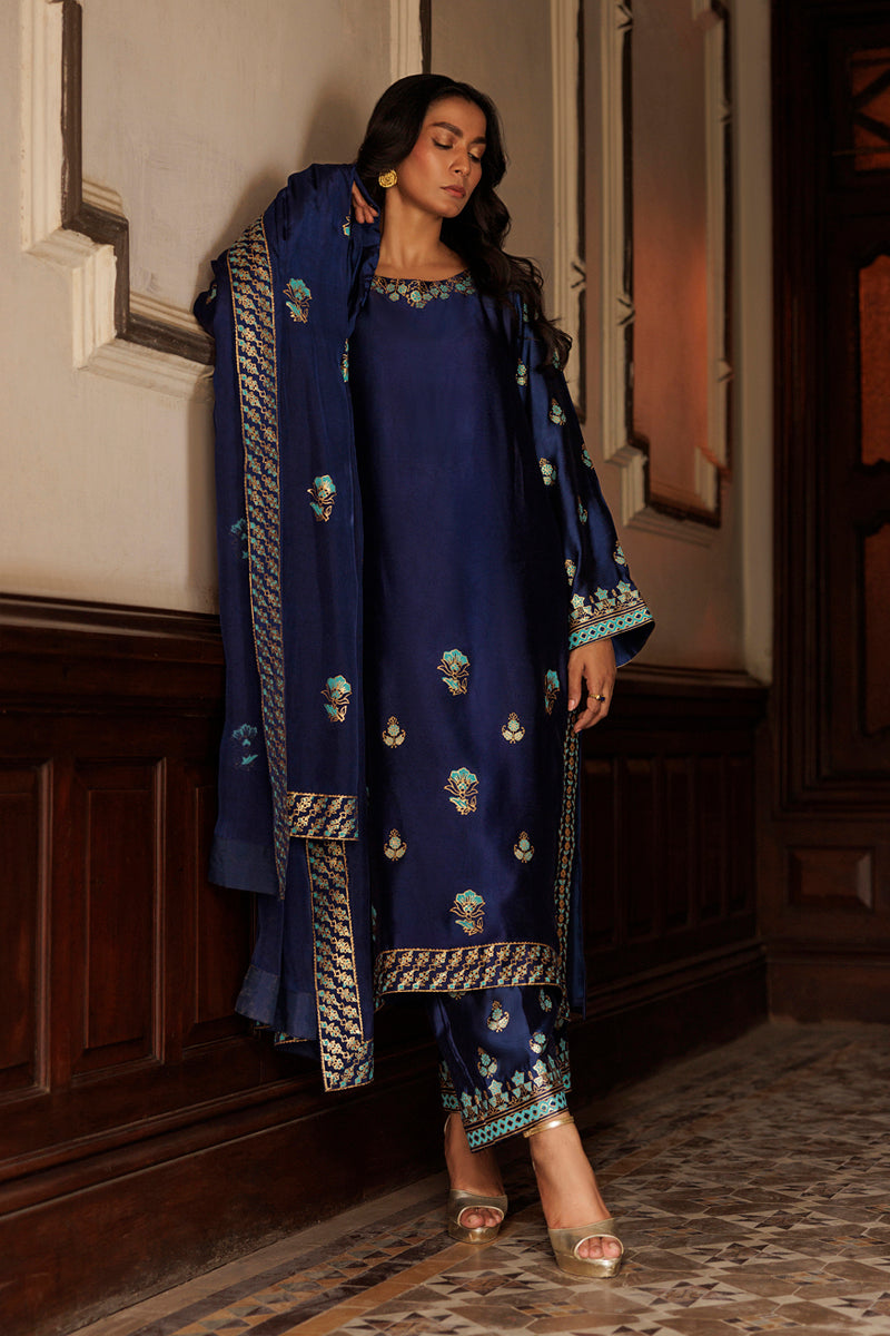 The Pink Tree Company | Yaadish Bakhair | Blue Mirage - by Libasekhas UK - Registered Vendor of : The Pink Tree Company - 100% Original Designer Dress