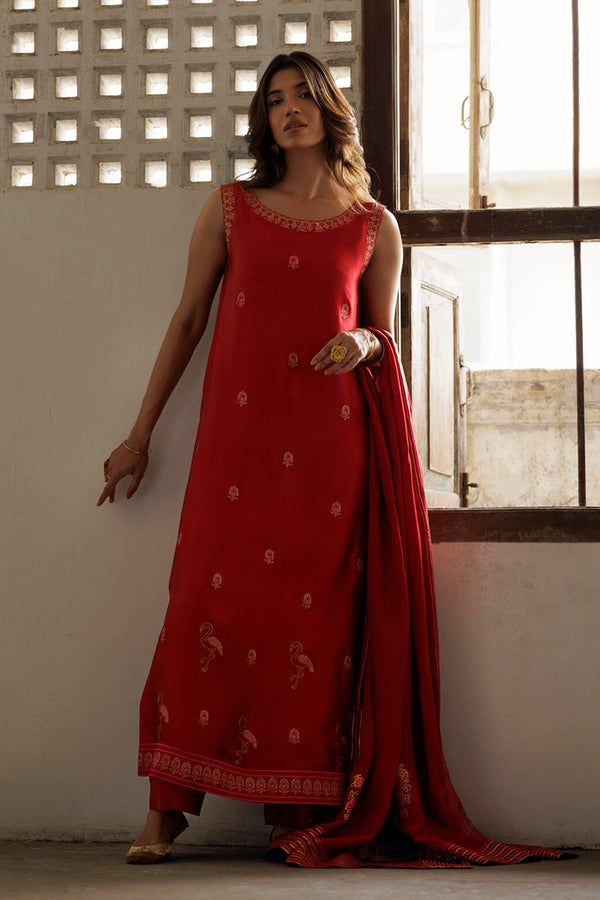 The Pink Tree Company | Yaadish Bakhair | Red Wine - by Libasekhas UK - Registered Vendor of : The Pink Tree Company - 100% Original Designer Dress