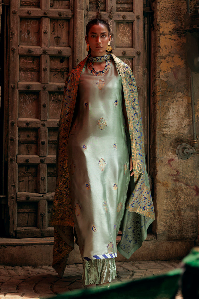 The Pink Tree Company | Yaadish Bakhair | Whispers of Sage - by Libasekhas UK - Registered Vendor of : The Pink Tree Company - 100% Original Designer Dress