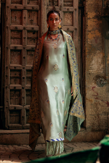 The Pink Tree Company | Yaadish Bakhair | Whispers of Sage - by Libasekhas UK - Registered Vendor of : The Pink Tree Company - 100% Original Designer Dress