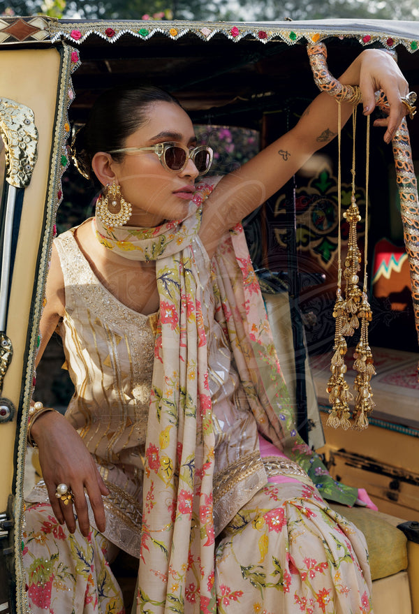Layla Chatoor | Luxury Pret | Raya Luxe Gharara Set Dupatta - by Libasekhas UK - Registered Vendor of : Layla Chatoor - 100% Original Designer Dress