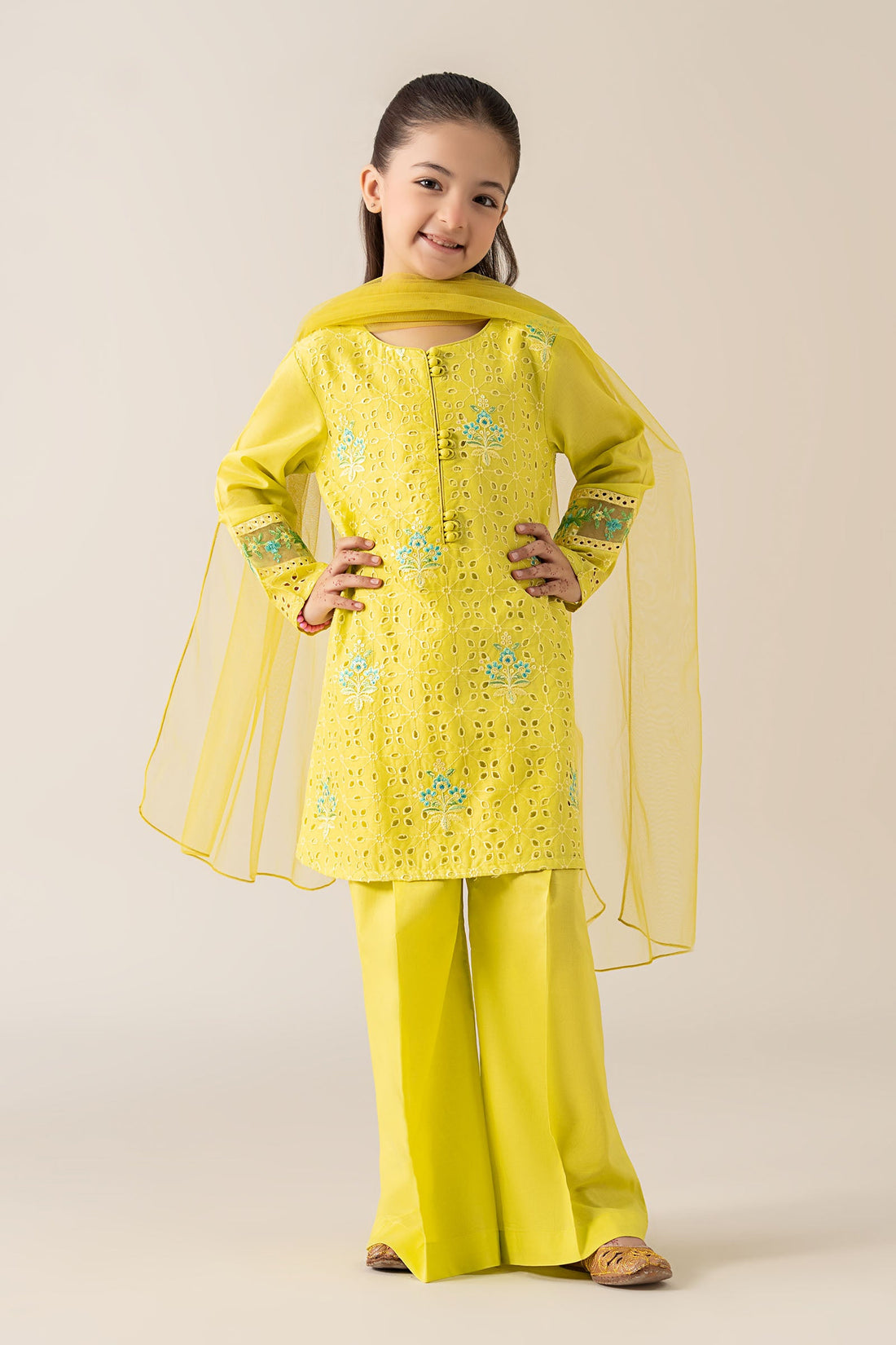 3 Piece Embroidered Lawn Suit - Kids Clothing - available at Maria Faisal in UK and USA.