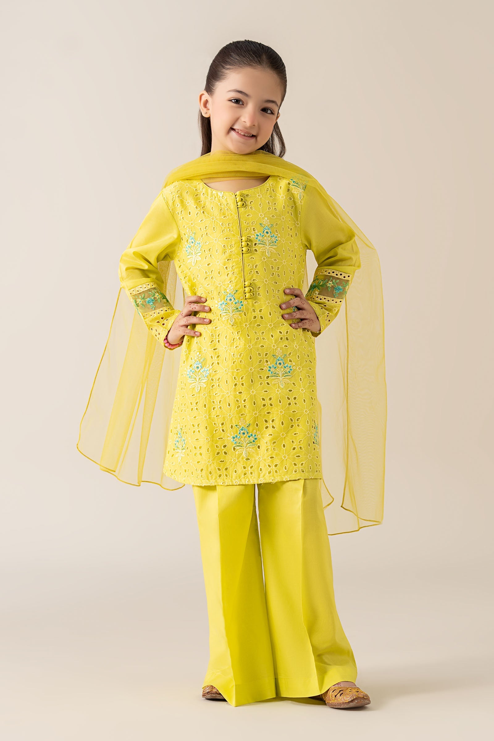 3 Piece Embroidered Lawn Suit - Kids Clothing - available at Maria Faisal in UK and USA.