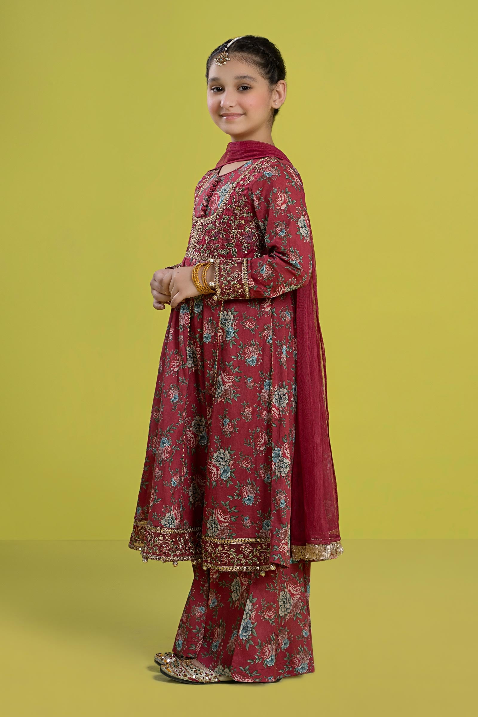 3 Piece Embroidered Lawn Suit - Kids Clothing - available at Maria Faisal in UK and USA.