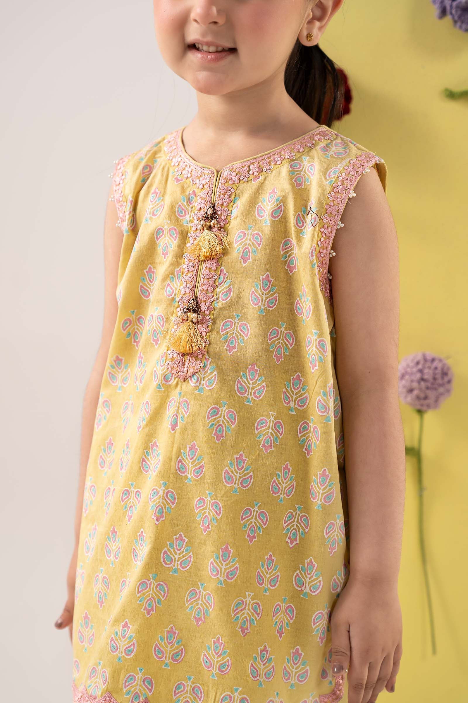 kids-clothes-mkd-ea26-02-yellow by Maria B Kids - Designer Dress  - Type : KidsClothes - Available at Libasekhas UK - 100% Original 