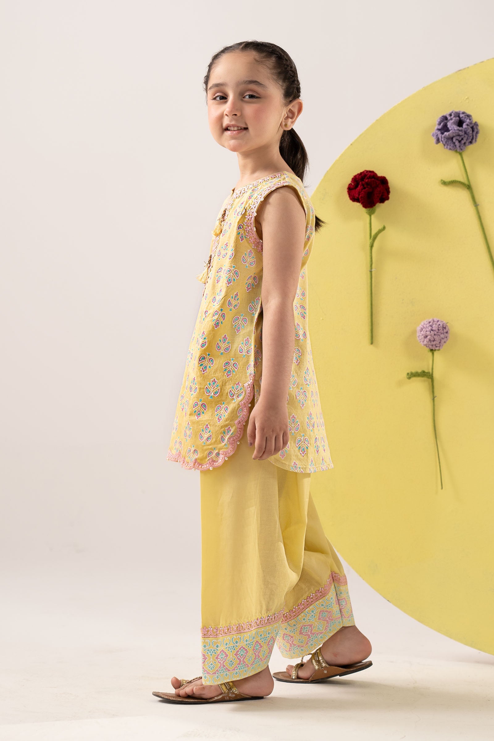 kids-clothes-mkd-ea26-02-yellow by Maria B Kids - Designer Dress  - Type : KidsClothes - Available at Libasekhas UK - 100% Original 