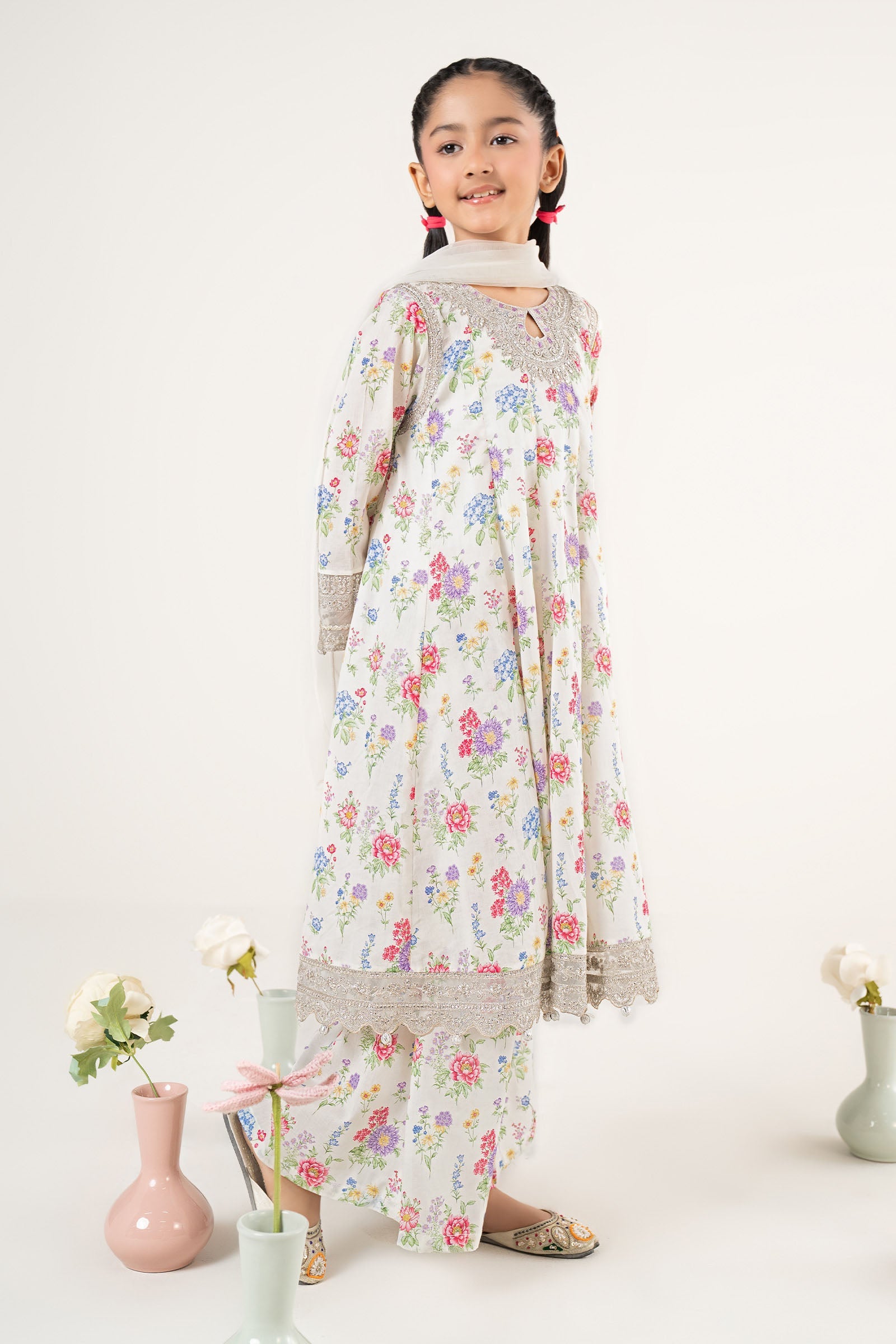kids-clothes-mkd-ea25-03r1-white by Maria B Kids - Designer Dress  - Type : KidsClothes - Available at Libasekhas UK - 100% Original 