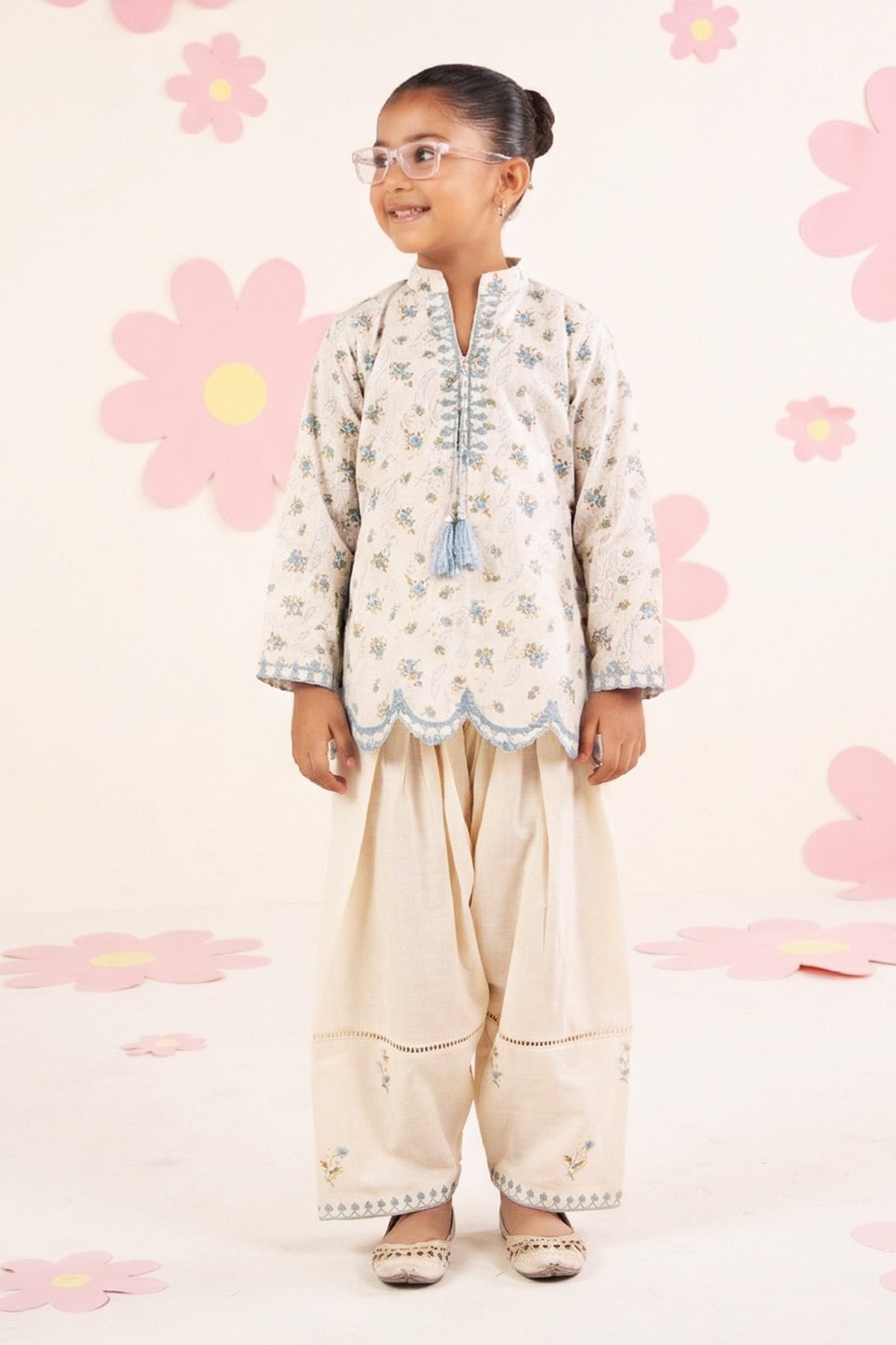 kids-clothes-mkd-ea26-01-light-blue by Maria B Kids - Designer Dress  - Type : KidsClothes - Available at Libasekhas UK - 100% Original 