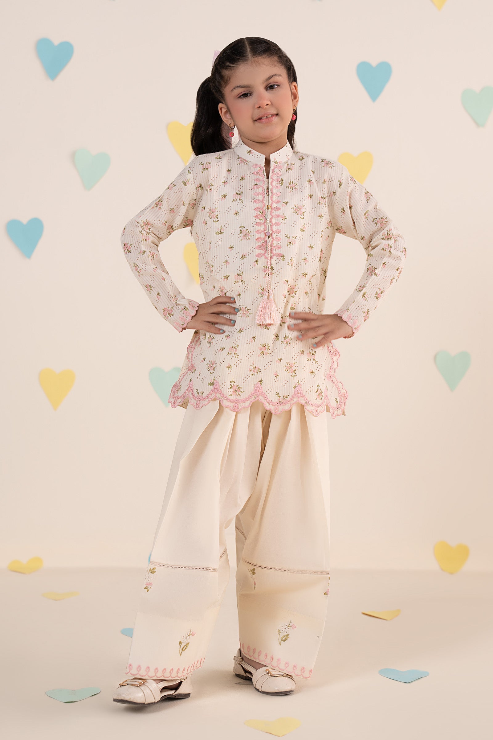 kids-clothes-mkd-ea26-01-light-pink by Maria B Kids - Designer Dress  - Type : KidsClothes - Available at Libasekhas UK - 100% Original 