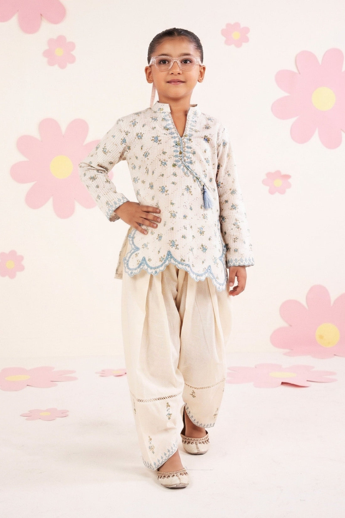 kids-clothes-mkd-ea26-01-light-blue by Maria B Kids - Designer Dress  - Type : KidsClothes - Available at Libasekhas UK - 100% Original 