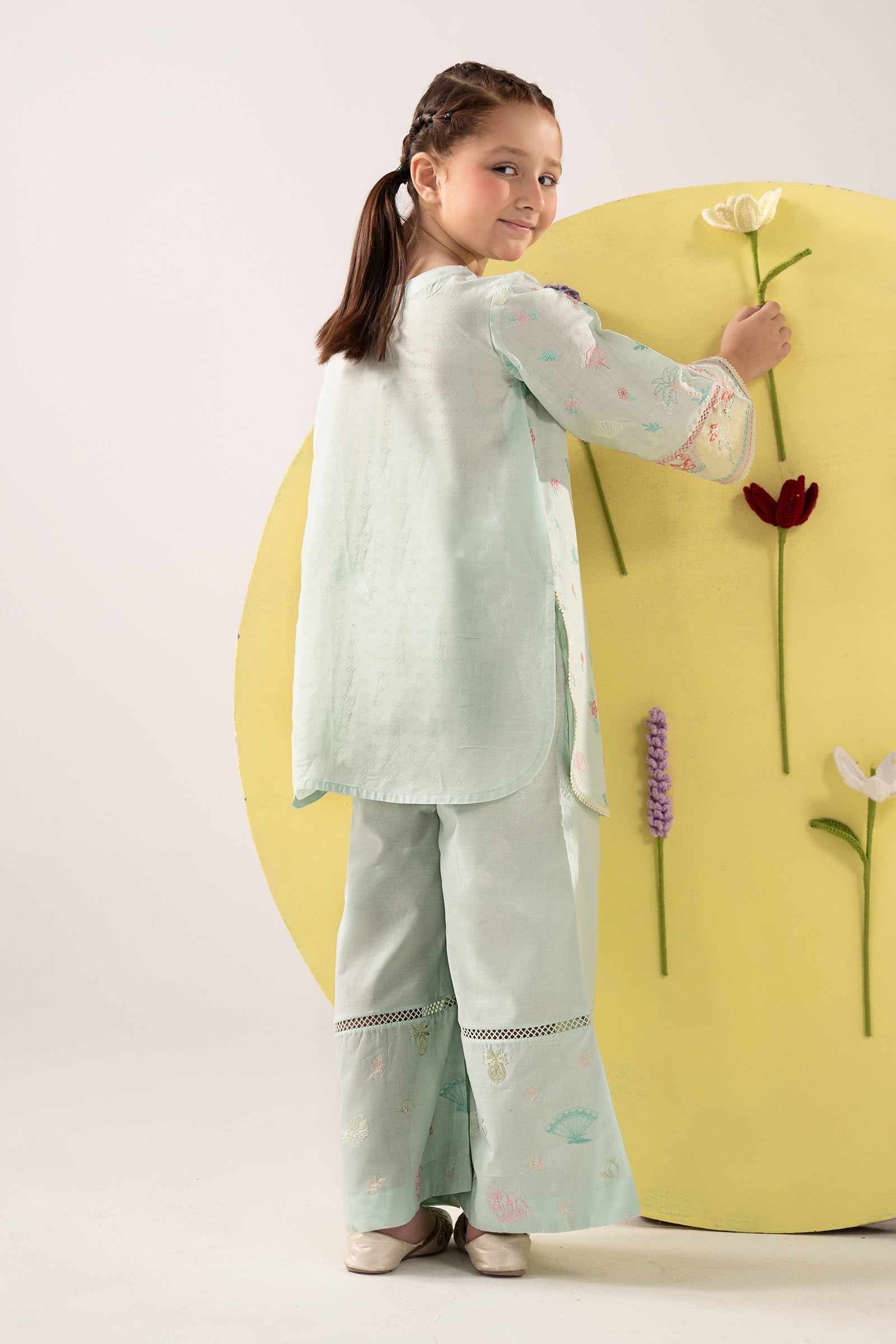 kids-clothes-mkd-ea26-04-aqua by Maria B Kids - Designer Dress  - Type : KidsClothes - Available at Libasekhas UK - 100% Original 