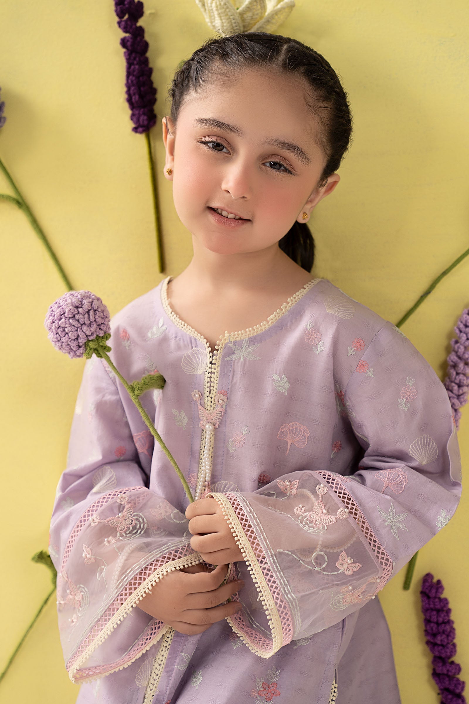 kids-clothes-mkd-ea26-04-lilac by Maria B Kids - Designer Dress  - Type : KidsClothes - Available at Libasekhas UK - 100% Original 