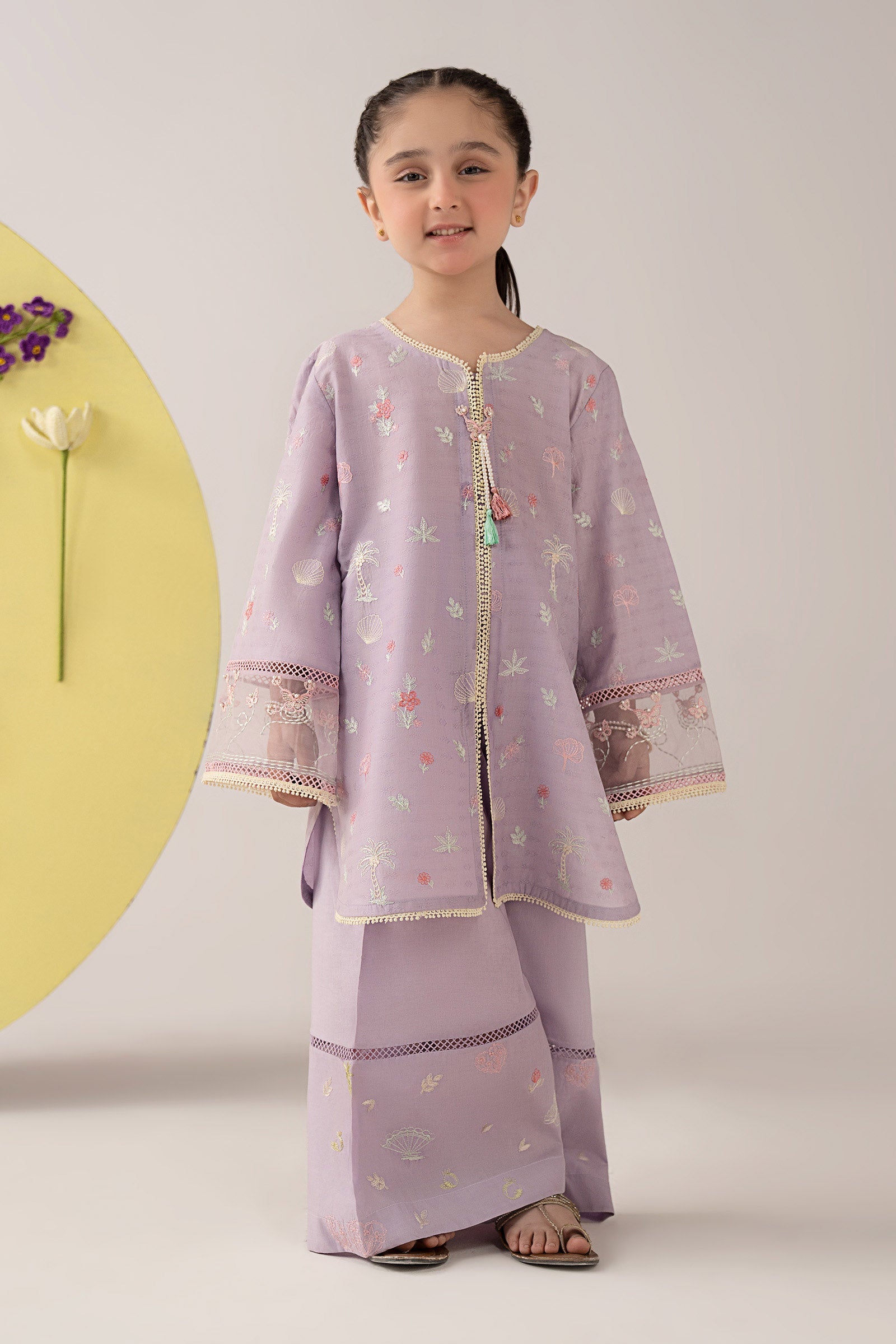 kids-clothes-mkd-ea26-04-lilac by Maria B Kids - Designer Dress  - Type : KidsClothes - Available at Libasekhas UK - 100% Original 