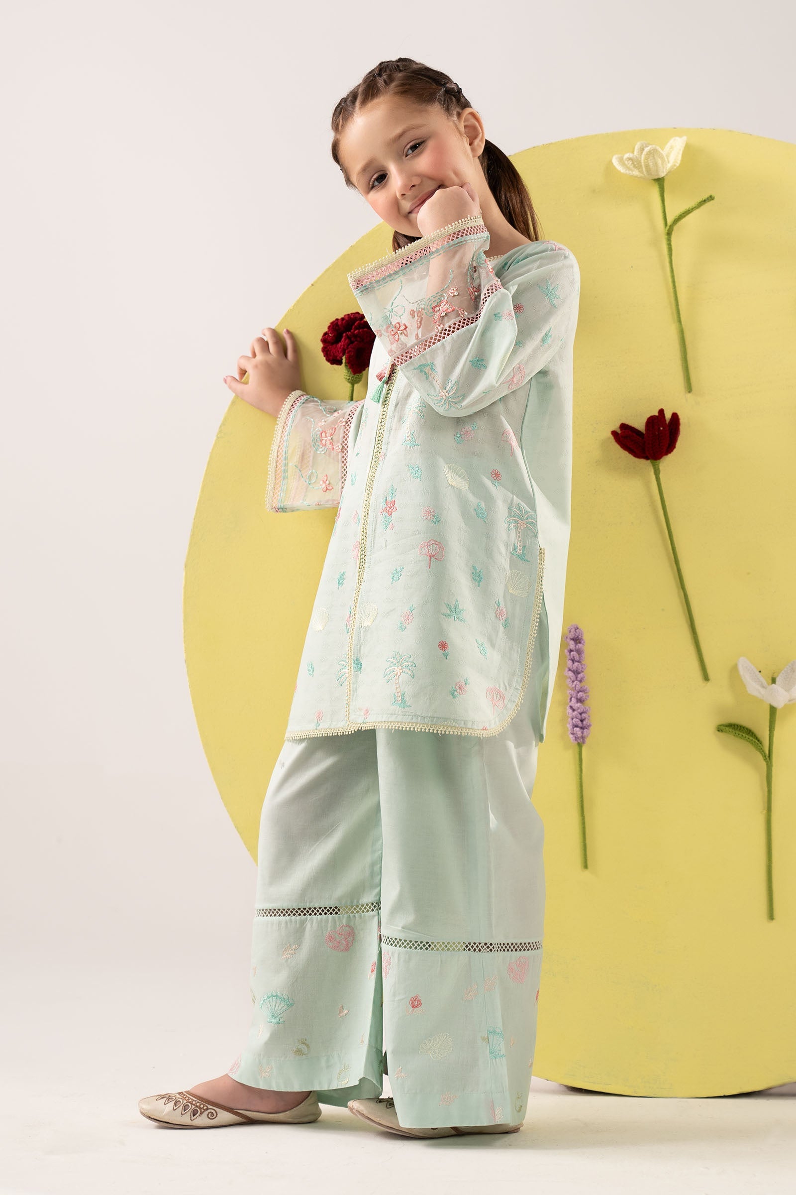 kids-clothes-mkd-ea26-04-aqua by Maria B Kids - Designer Dress  - Type : KidsClothes - Available at Libasekhas UK - 100% Original 
