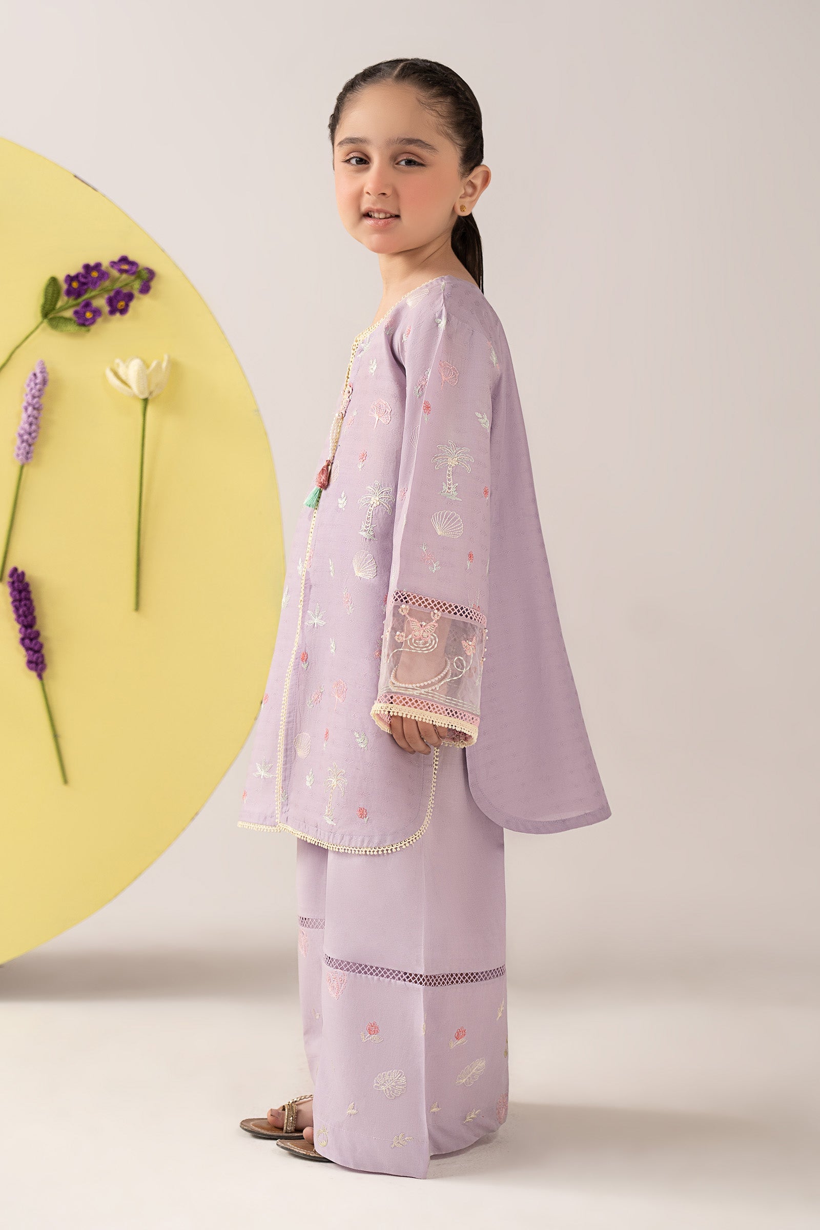 kids-clothes-mkd-ea26-04-lilac by Maria B Kids - Designer Dress  - Type : KidsClothes - Available at Libasekhas UK - 100% Original 