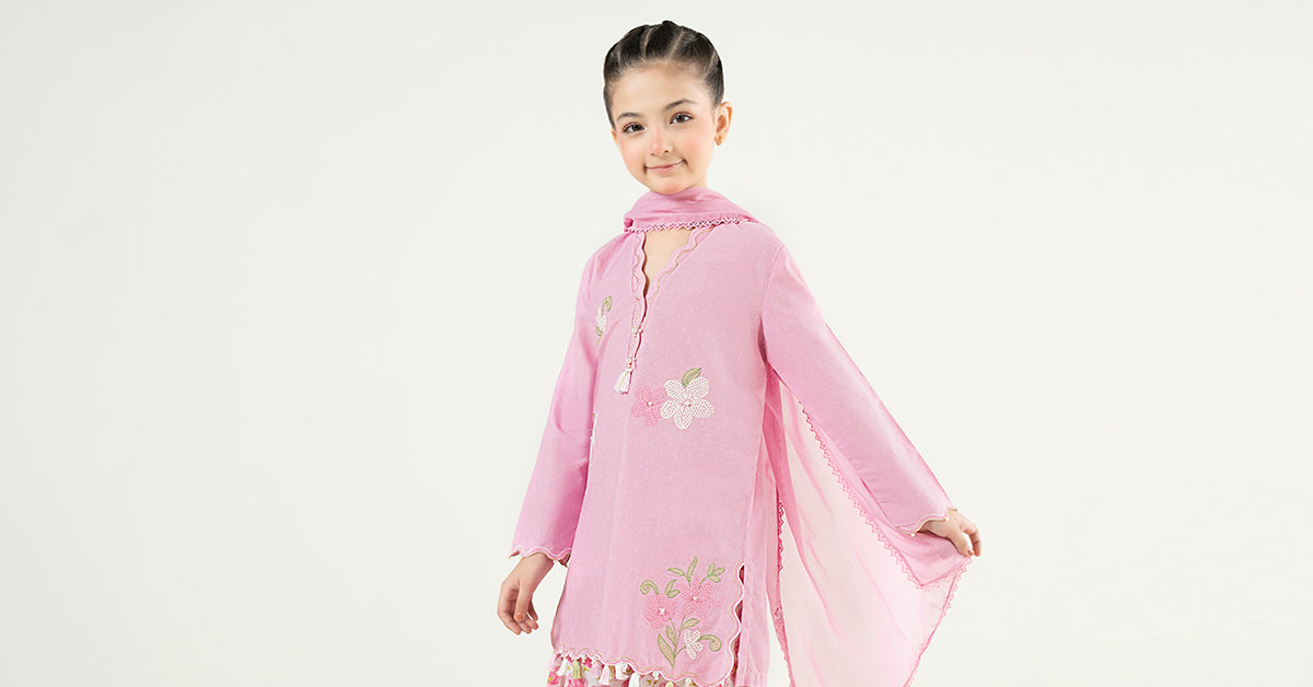 kids-clothes-mkd-ea26-05-tea-pink by Maria B Kids - Designer Dress  - Type : KidsClothes - Available at Libasekhas UK - 100% Original 