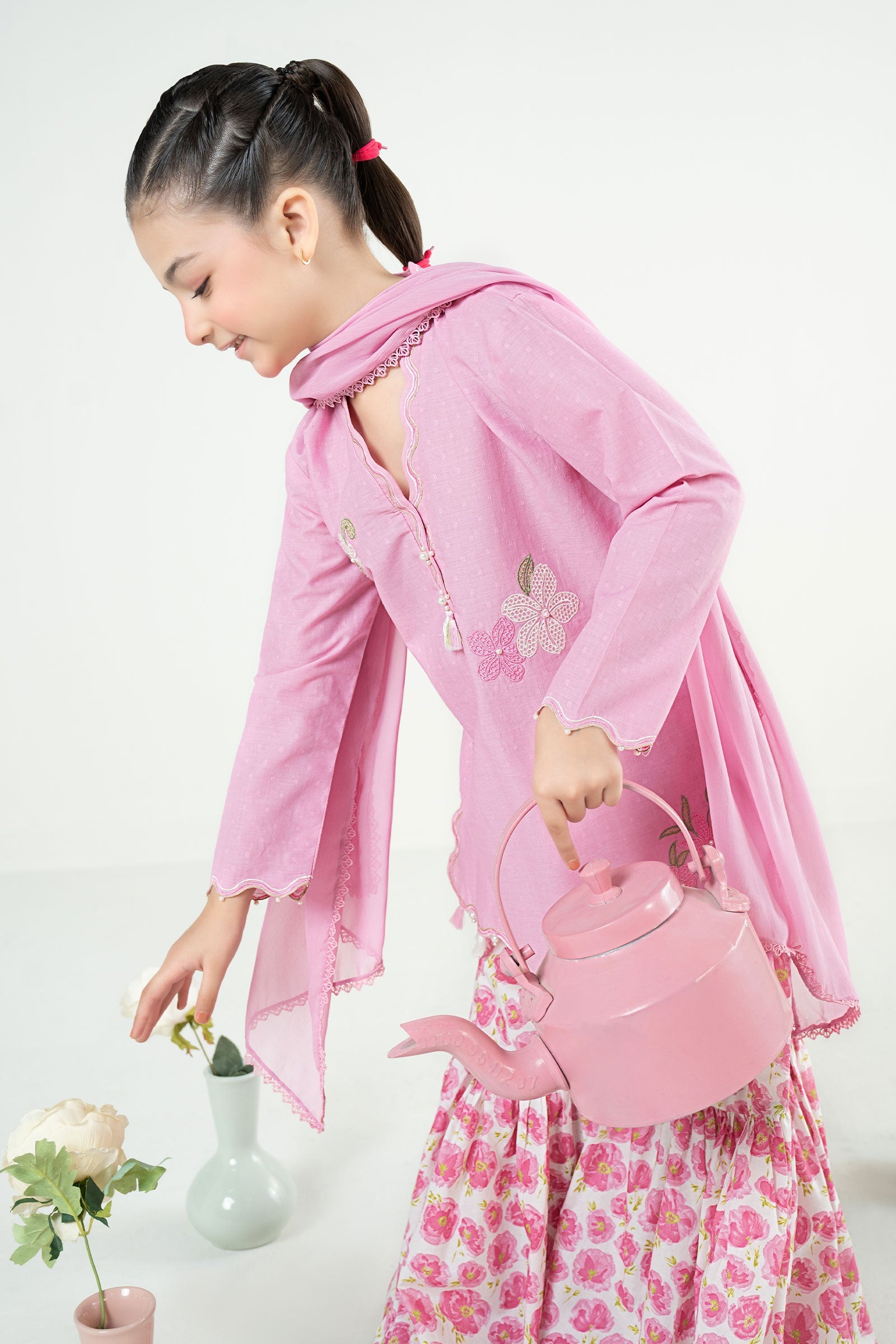 kids-clothes-mkd-ea26-05-tea-pink by Maria B Kids - Designer Dress  - Type : KidsClothes - Available at Libasekhas UK - 100% Original 