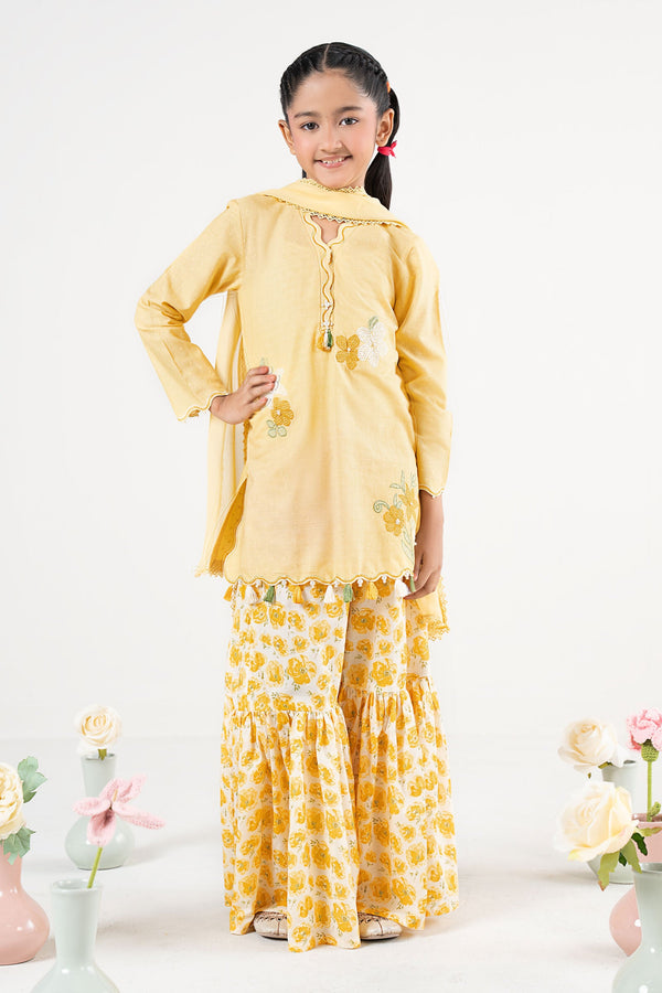 kids-clothes-mkd-ea26-05-yellow by Maria B Kids - Designer Dress  - Type : KidsClothes - Available at Libasekhas UK - 100% Original 