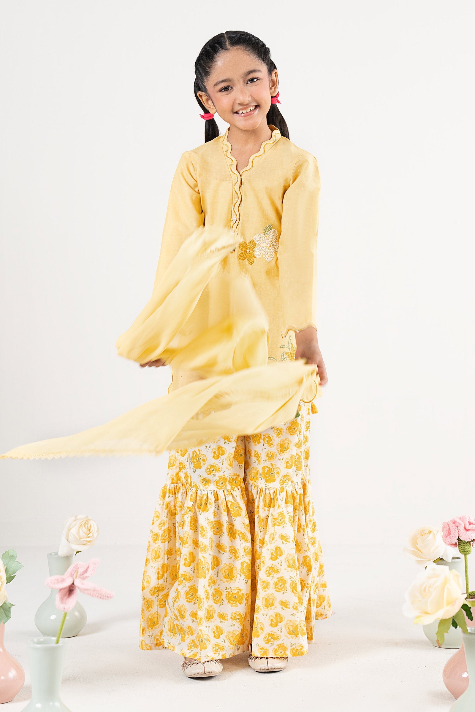 kids-clothes-mkd-ea26-05-yellow by Maria B Kids - Designer Dress  - Type : KidsClothes - Available at Libasekhas UK - 100% Original 
