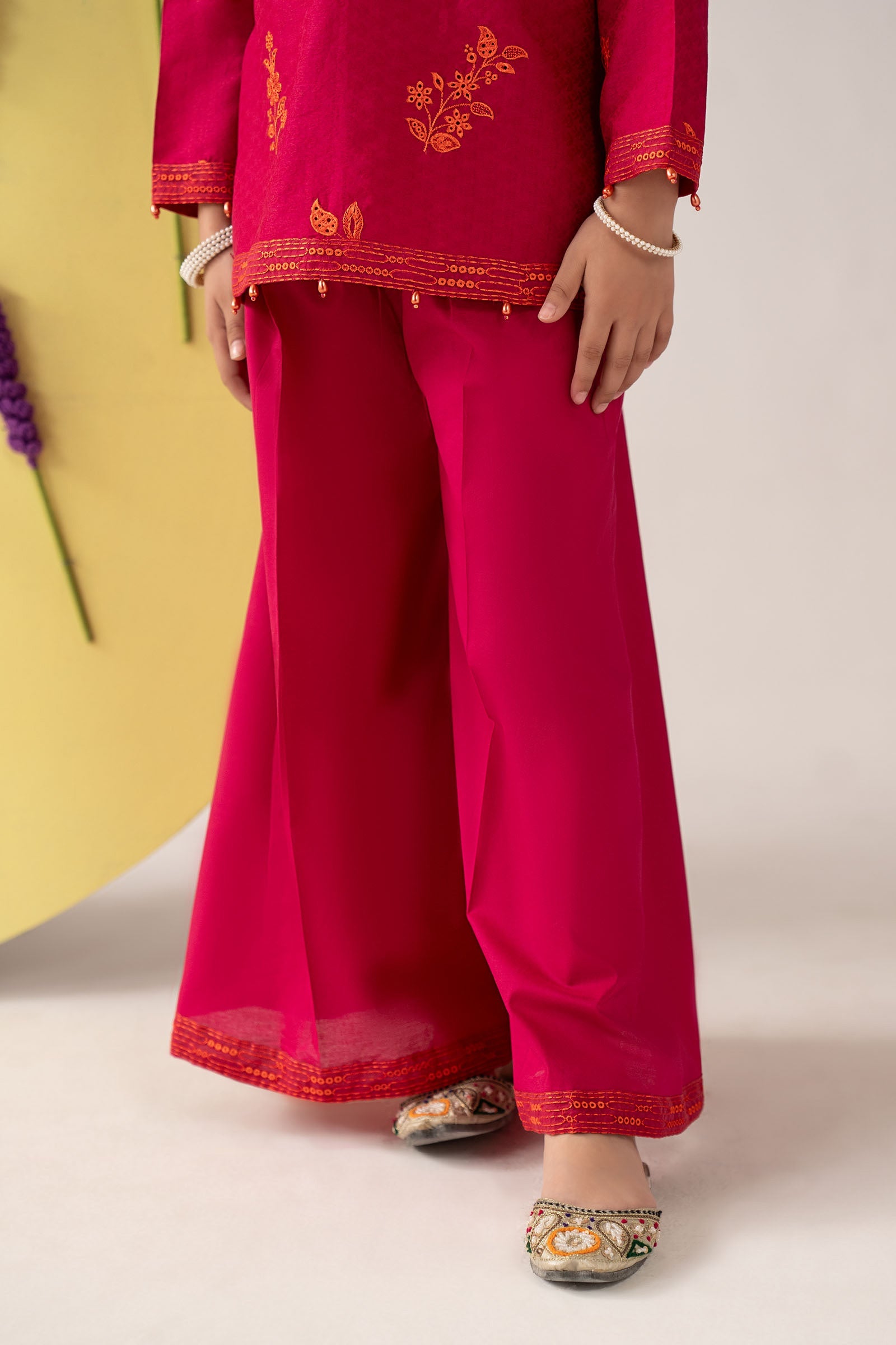 kids-clothes-mkd-ea26-07-dark-pink by Maria B Kids - Designer Dress  - Type : KidsClothes - Available at Libasekhas UK - 100% Original 