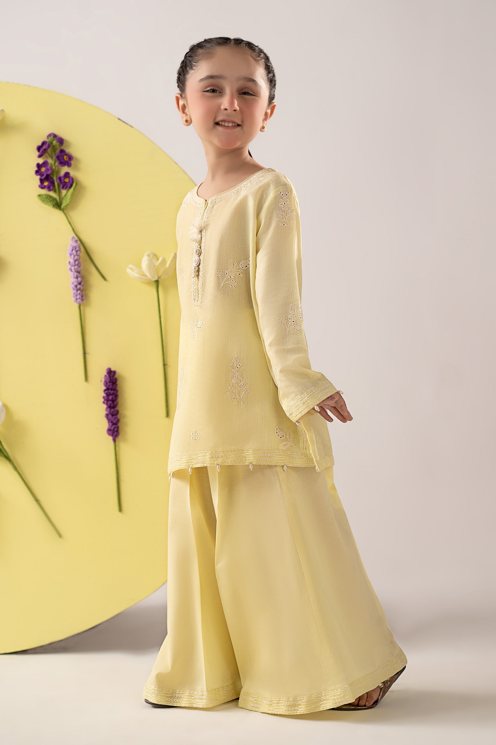 kids-clothes-mkd-ea26-07-yellow by Maria B Kids - Designer Dress  - Type : KidsClothes - Available at Libasekhas UK - 100% Original 