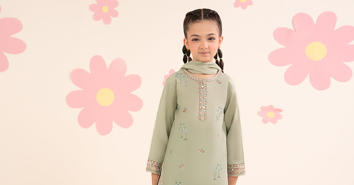 kids-clothes-mkd-ea26-08-mint-green by Maria B Kids - Designer Dress  - Type : KidsClothes - Available at Libasekhas UK - 100% Original 