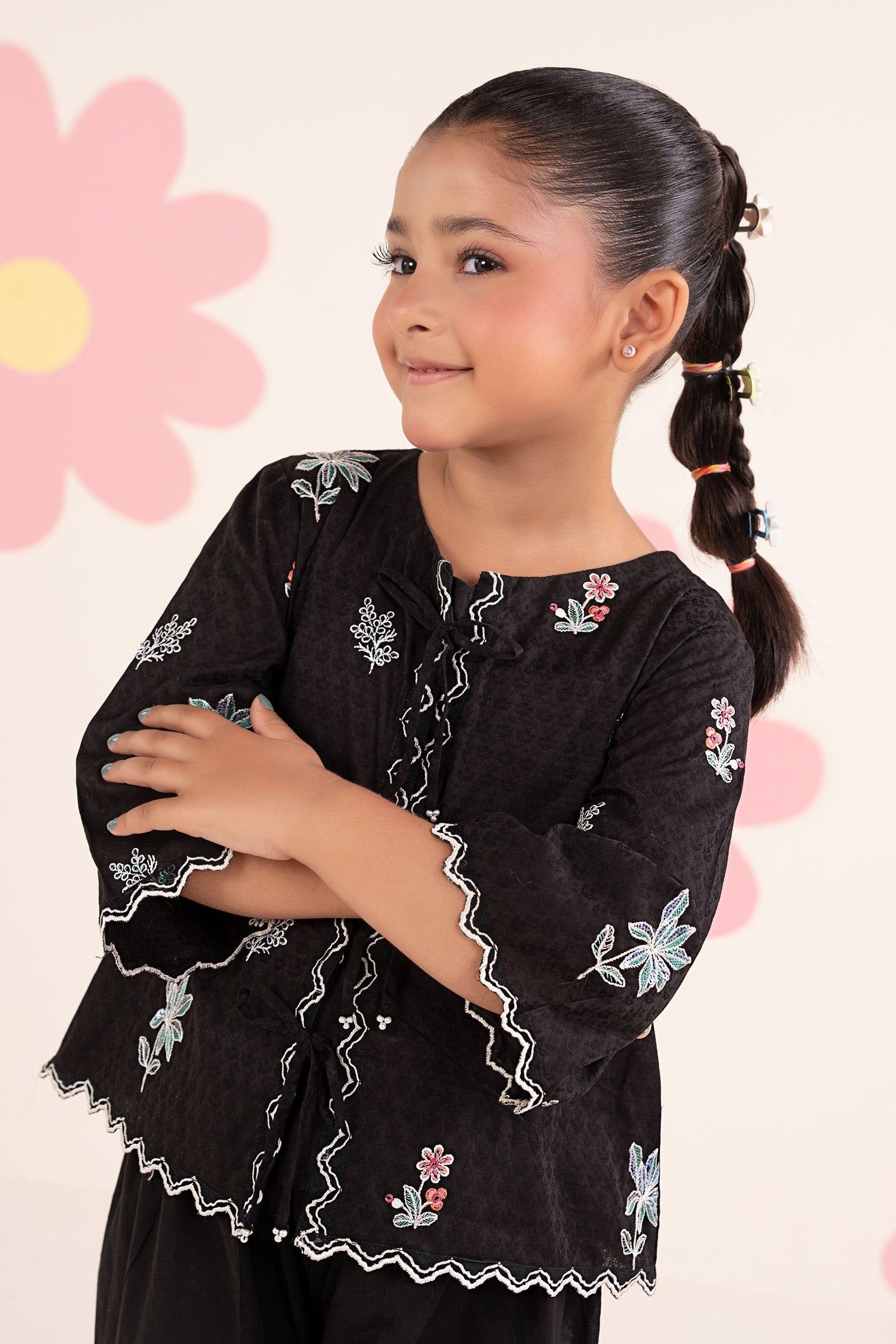 kids-clothes-mkd-ea26-09-black by Maria B Kids - Designer Dress  - Type : KidsClothes - Available at Libasekhas UK - 100% Original 