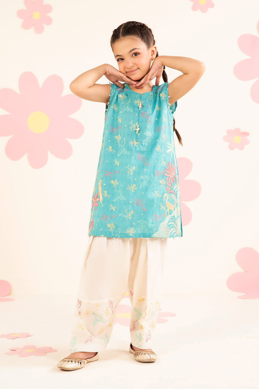 kids-clothes-mkd-ea26-10-blue by Maria B Kids - Designer Dress  - Type : KidsClothes - Available at Libasekhas UK - 100% Original 
