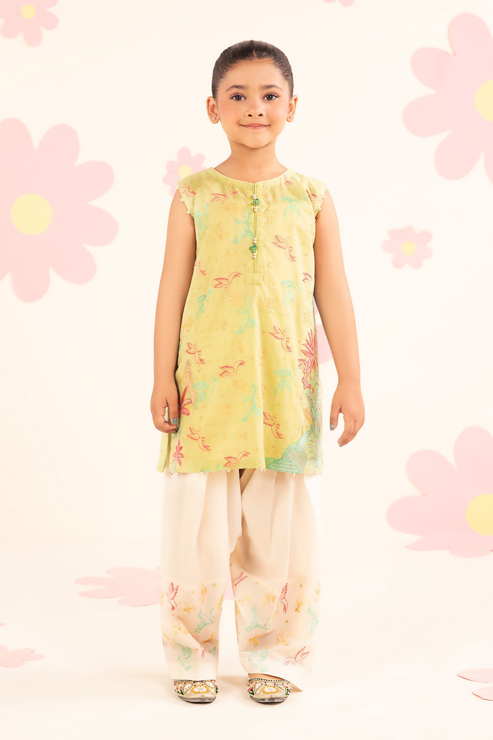 kids-clothes-mkd-ea26-10-green by Maria B Kids - Designer Dress  - Type : KidsClothes - Available at Libasekhas UK - 100% Original 