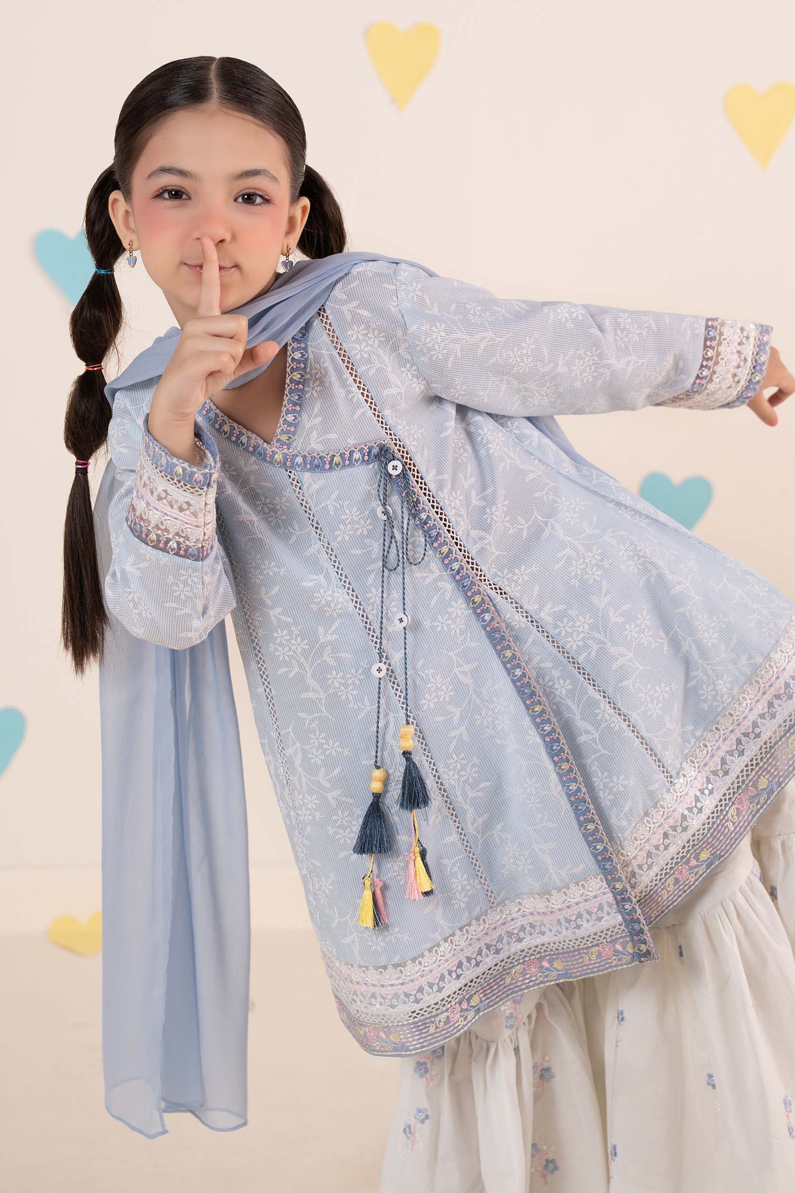 kids-clothes-mkd-ea26-11-blue by Maria B Kids - Designer Dress  - Type : KidsClothes - Available at Libasekhas UK - 100% Original 