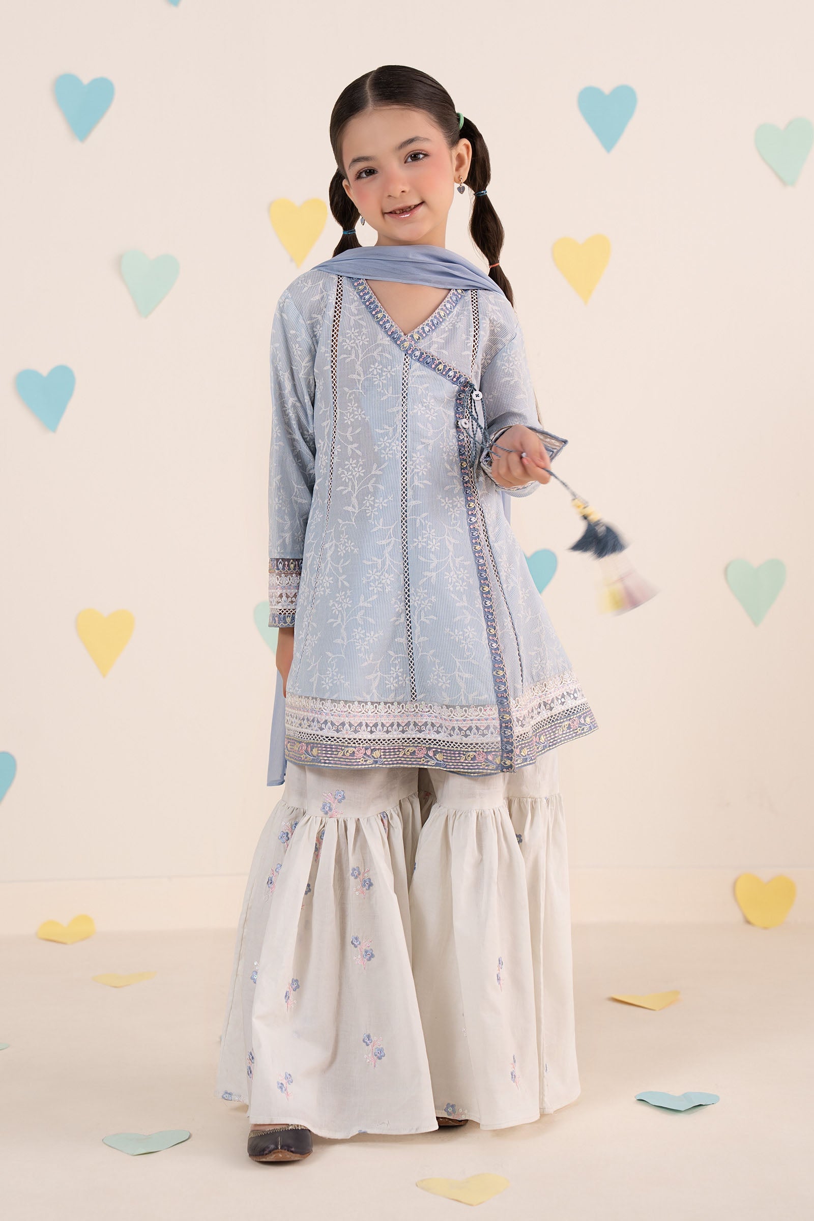 kids-clothes-mkd-ea26-11-blue by Maria B Kids - Designer Dress  - Type : KidsClothes - Available at Libasekhas UK - 100% Original 
