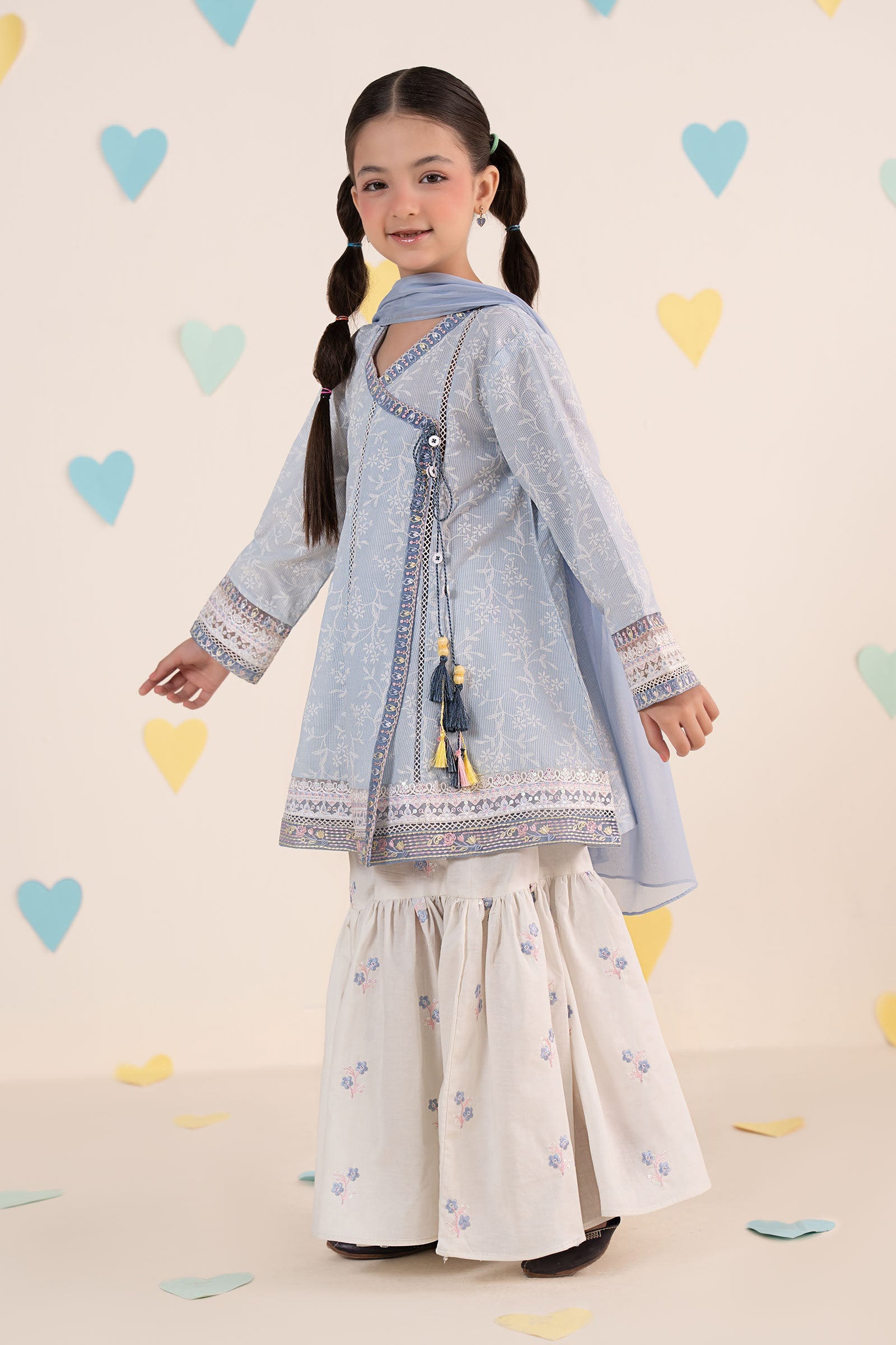 kids-clothes-mkd-ea26-11-blue by Maria B Kids - Designer Dress  - Type : KidsClothes - Available at Libasekhas UK - 100% Original 