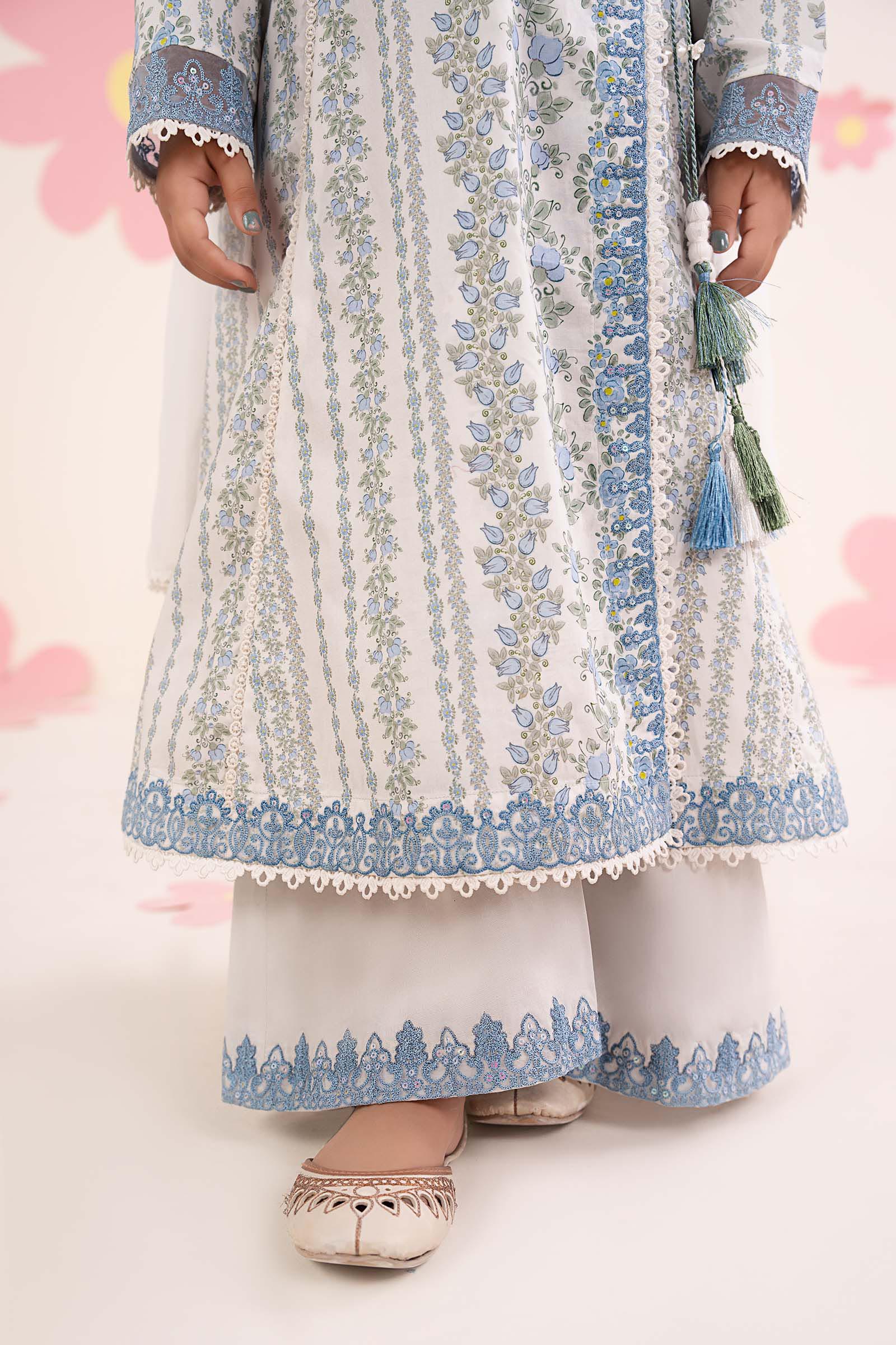 kids-clothes-mkd-ea26-12-light-blue by Maria B Kids - Designer Dress  - Type : KidsClothes - Available at Libasekhas UK - 100% Original 