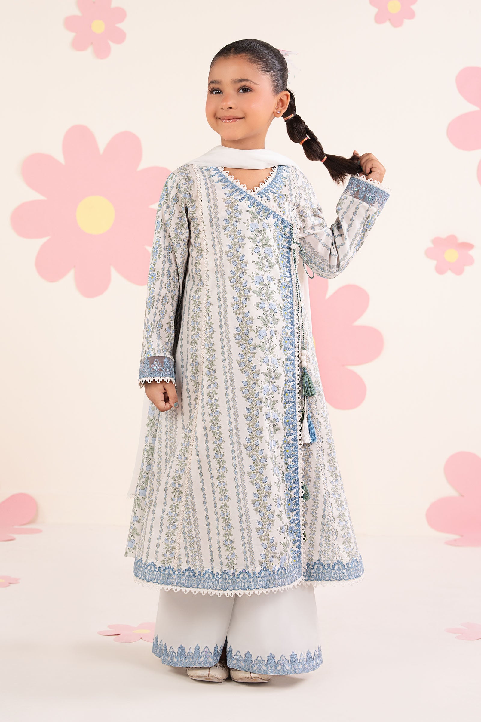 kids-clothes-mkd-ea26-12-light-blue by Maria B Kids - Designer Dress  - Type : KidsClothes - Available at Libasekhas UK - 100% Original 