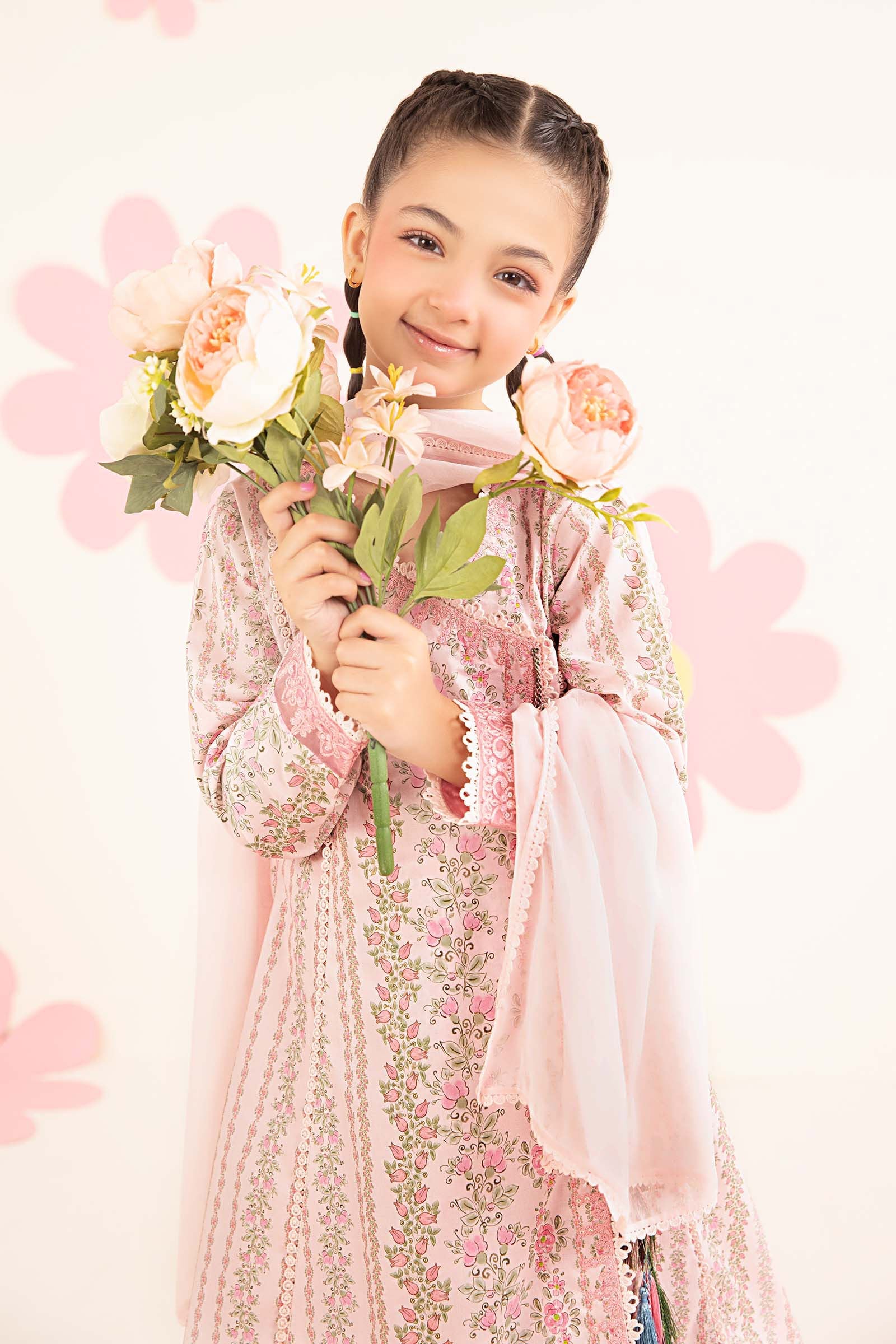 kids-clothes-mkd-ea26-12-light-pink by Maria B Kids - Designer Dress  - Type : KidsClothes - Available at Libasekhas UK - 100% Original 