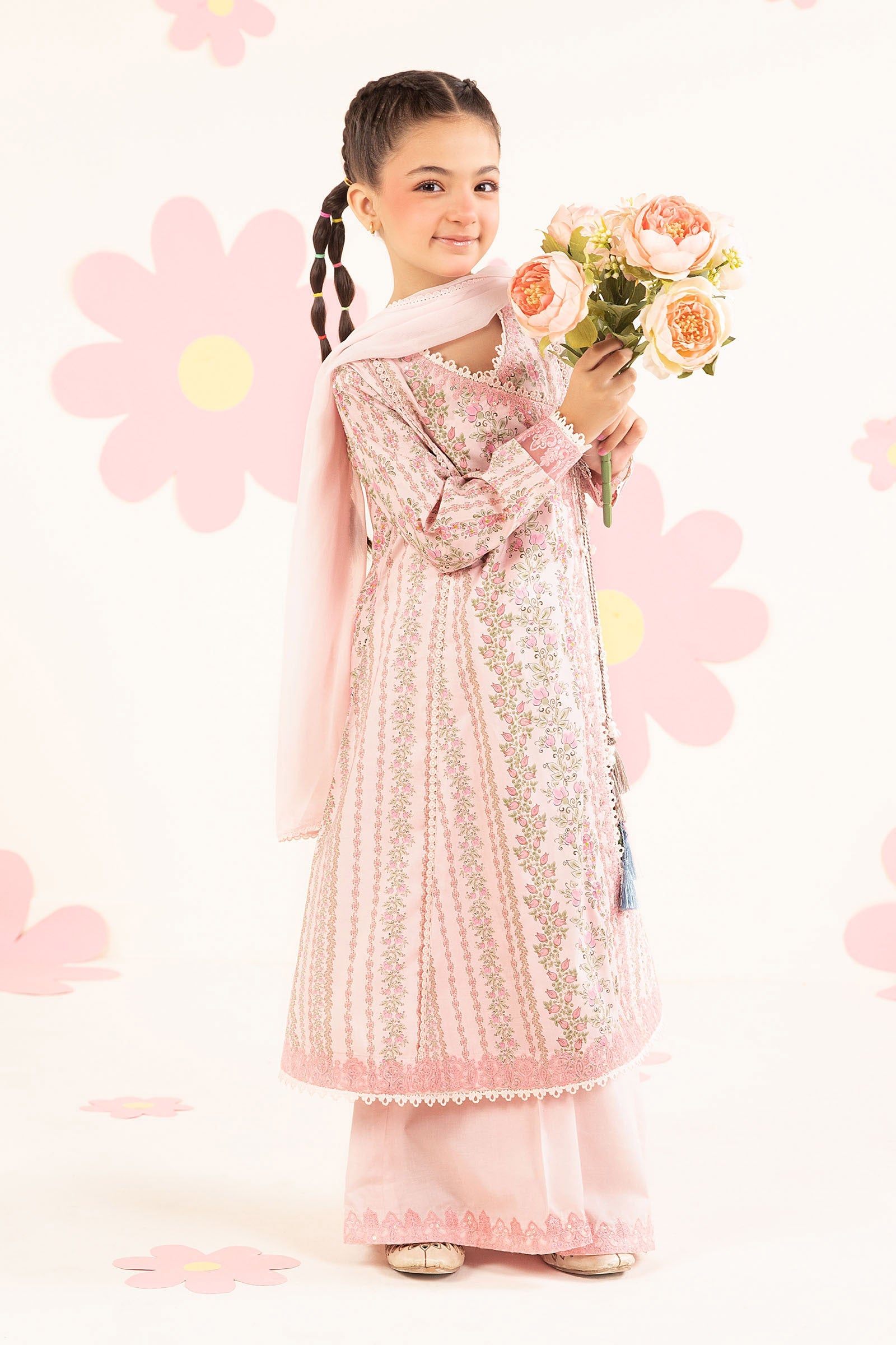 kids-clothes-mkd-ea26-12-light-pink by Maria B Kids - Designer Dress  - Type : KidsClothes - Available at Libasekhas UK - 100% Original 