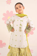 kids-clothes-mkd-ea26-14-white-and-neon-green by Maria B Kids - Designer Dress  - Type : KidsClothes - Available at Libasekhas UK - 100% Original 