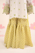 kids-clothes-mkd-ea26-14-white-and-neon-green by Maria B Kids - Designer Dress  - Type : KidsClothes - Available at Libasekhas UK - 100% Original 