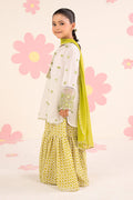 kids-clothes-mkd-ea26-14-white-and-neon-green by Maria B Kids - Designer Dress  - Type : KidsClothes - Available at Libasekhas UK - 100% Original 