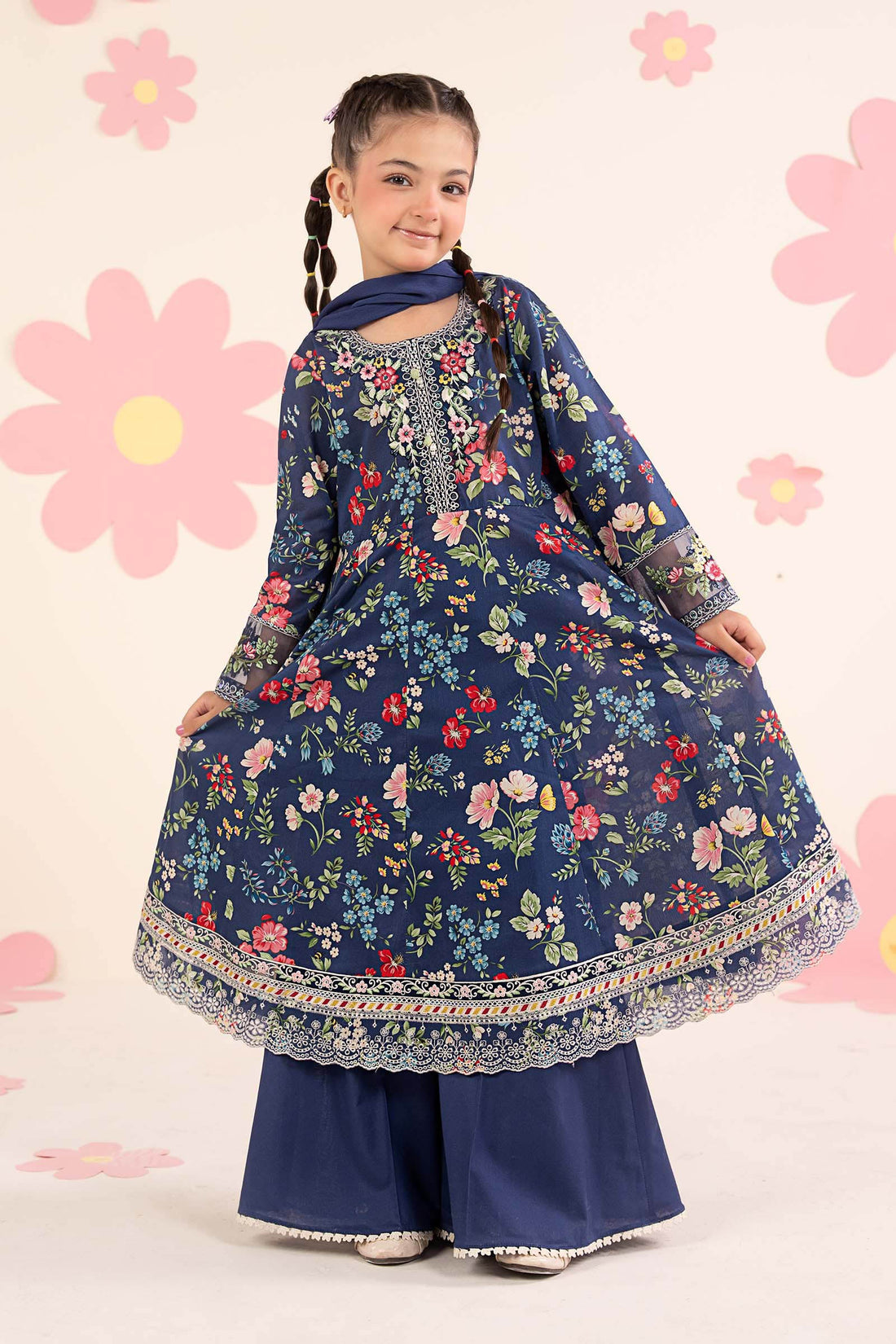 kids-clothes-mkd-ea26-15-blue by Maria B Kids - Designer Dress  - Type : KidsClothes - Available at Libasekhas UK - 100% Original 