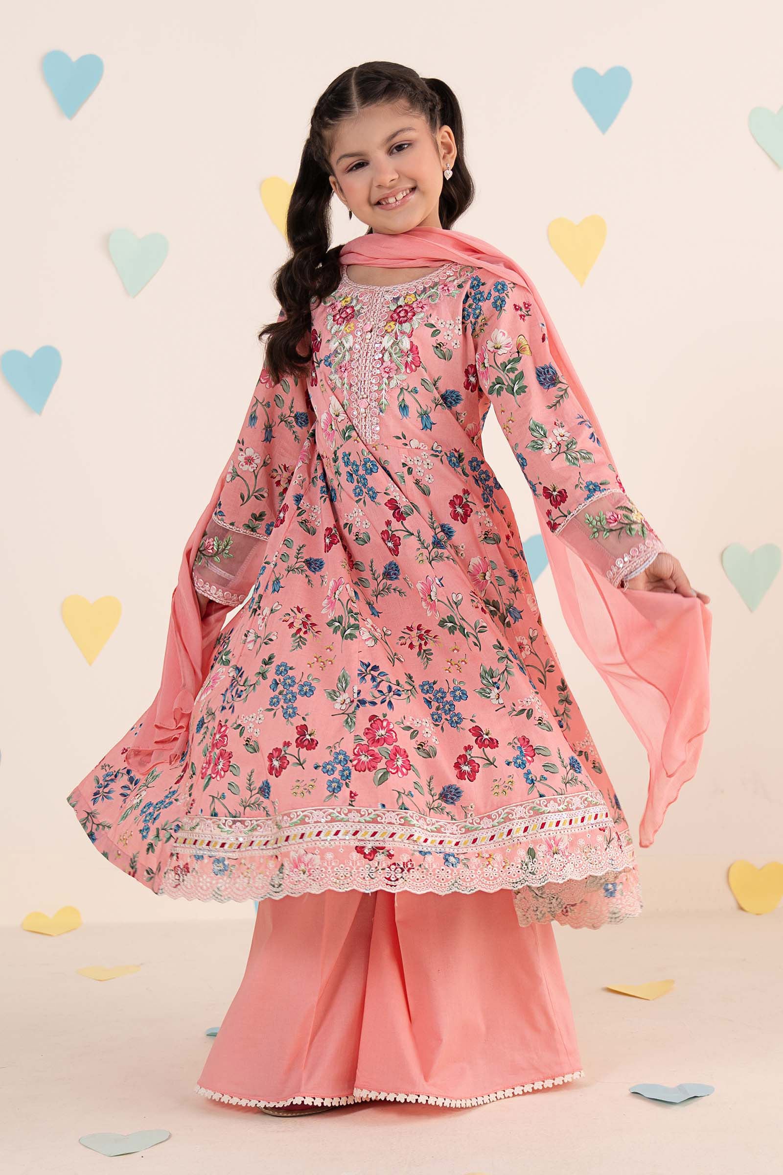 kids-clothes-mkd-ea26-15-pink by Maria B Kids - Designer Dress  - Type : KidsClothes - Available at Libasekhas UK - 100% Original 