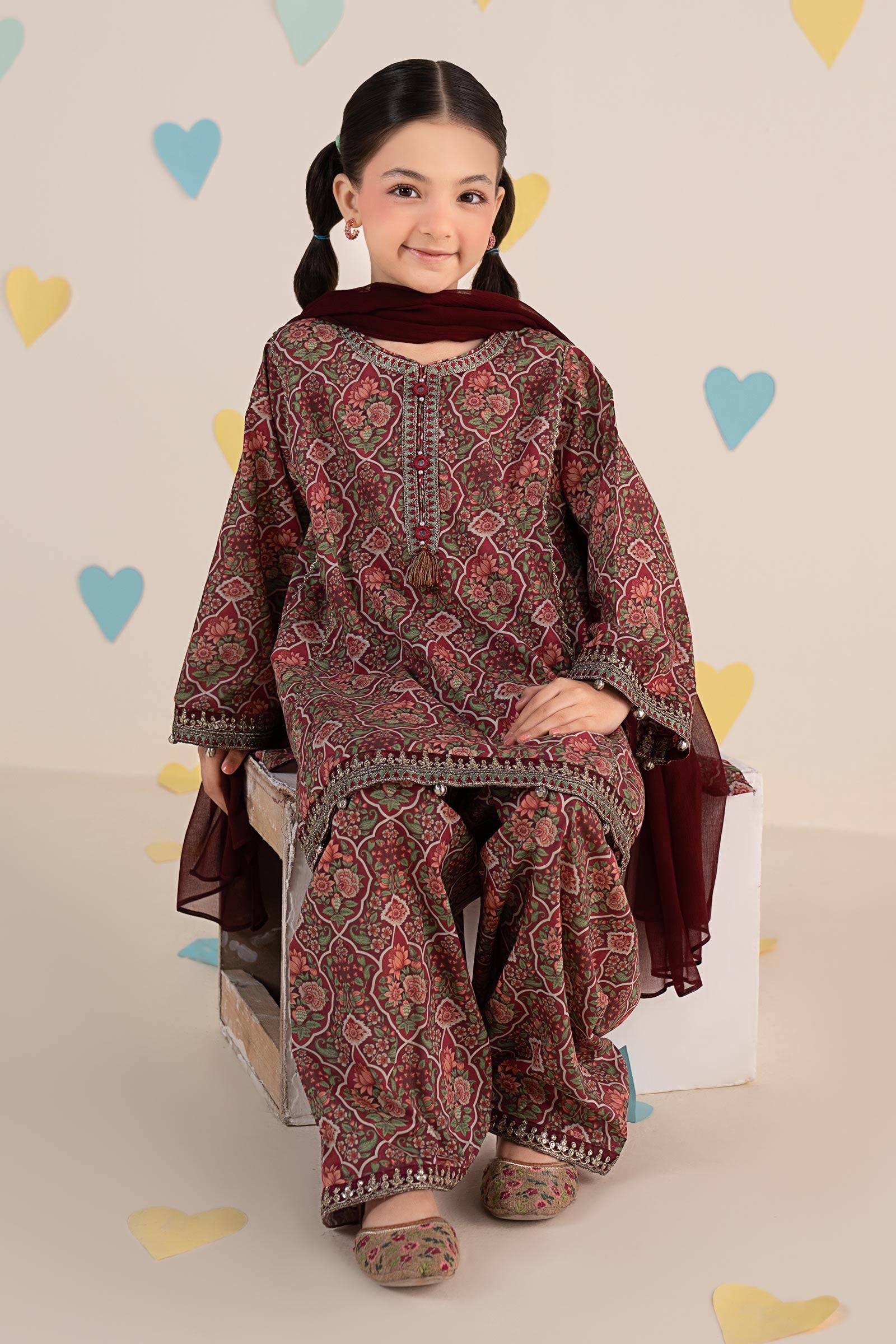kids-clothes-mkd-ea26-17-magenta by Maria B Kids - Designer Dress  - Type : KidsClothes - Available at Libasekhas UK - 100% Original 