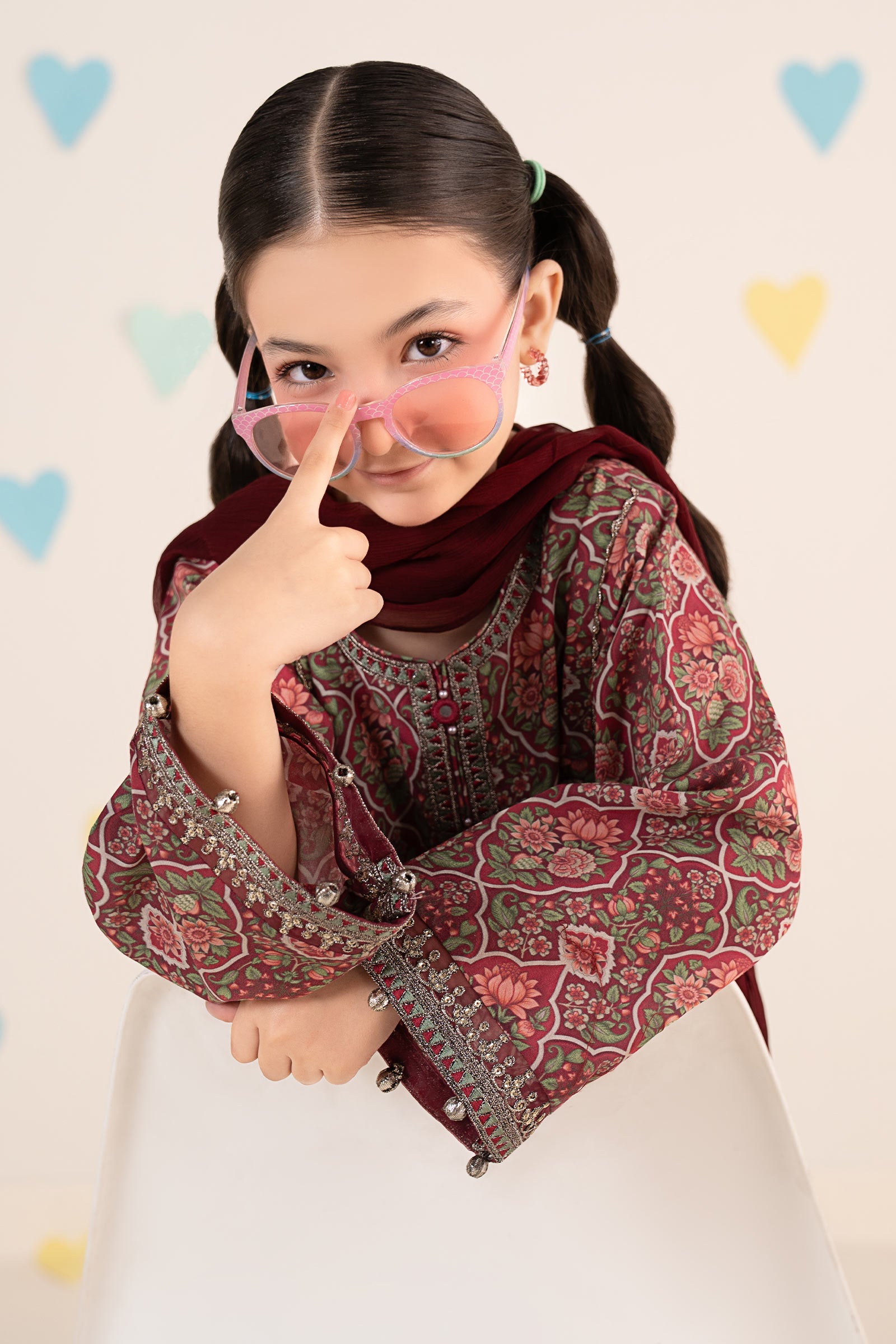 kids-clothes-mkd-ea26-17-magenta by Maria B Kids - Designer Dress  - Type : KidsClothes - Available at Libasekhas UK - 100% Original 
