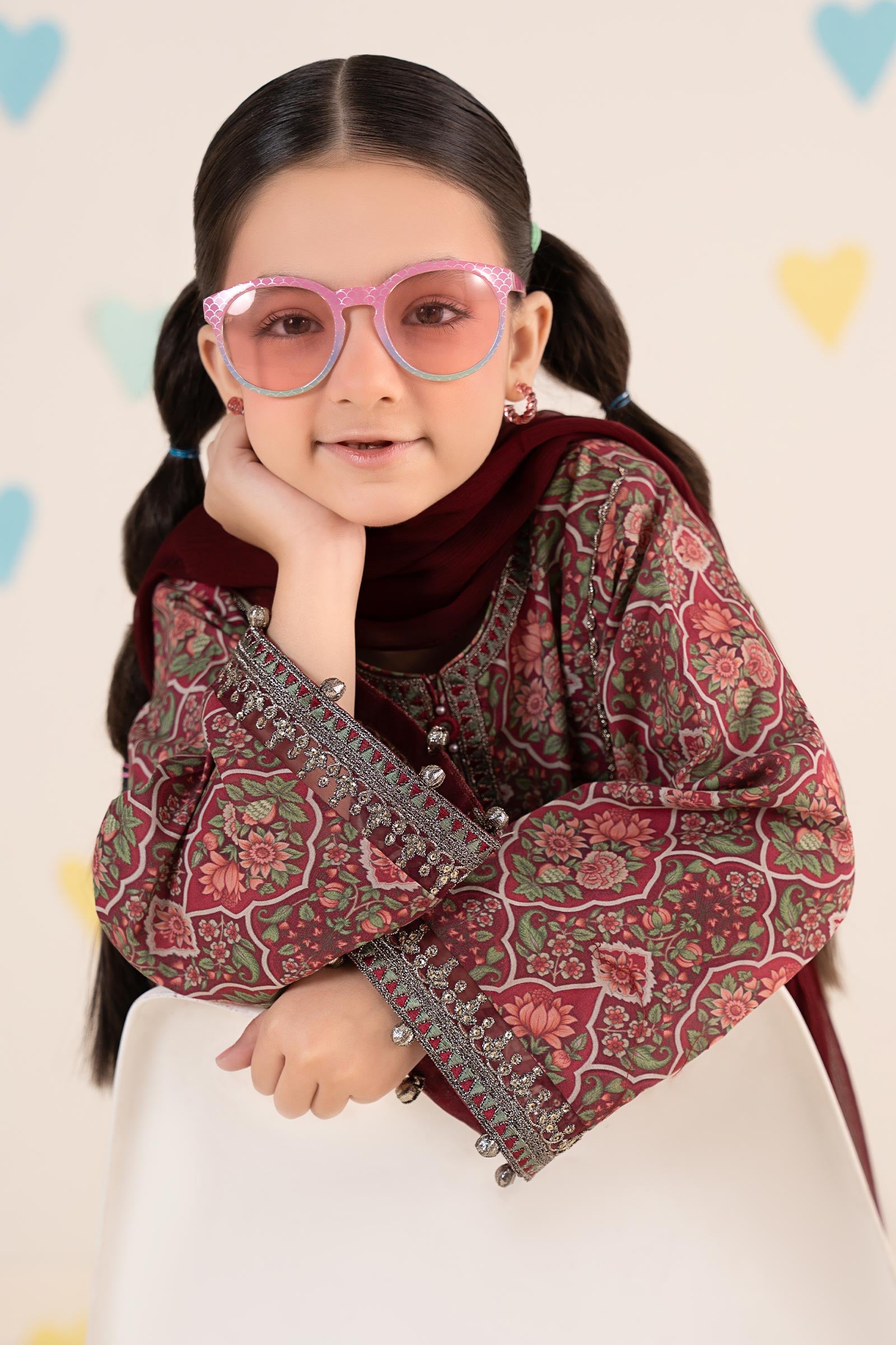 kids-clothes-mkd-ea26-17-magenta by Maria B Kids - Designer Dress  - Type : KidsClothes - Available at Libasekhas UK - 100% Original 