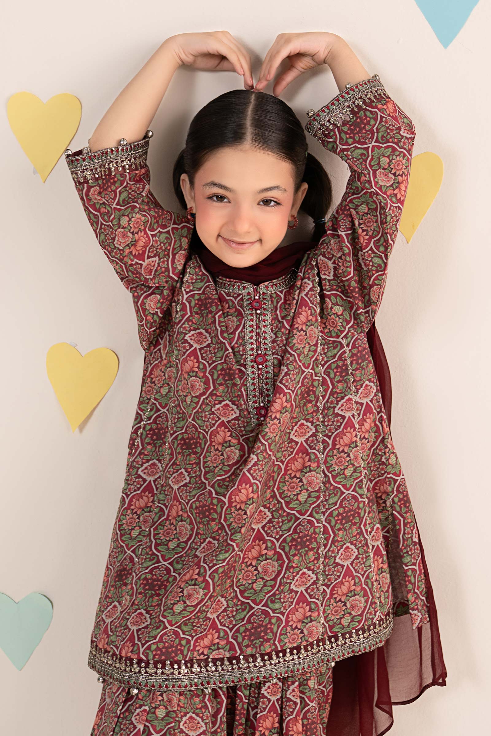kids-clothes-mkd-ea26-17-magenta by Maria B Kids - Designer Dress  - Type : KidsClothes - Available at Libasekhas UK - 100% Original 