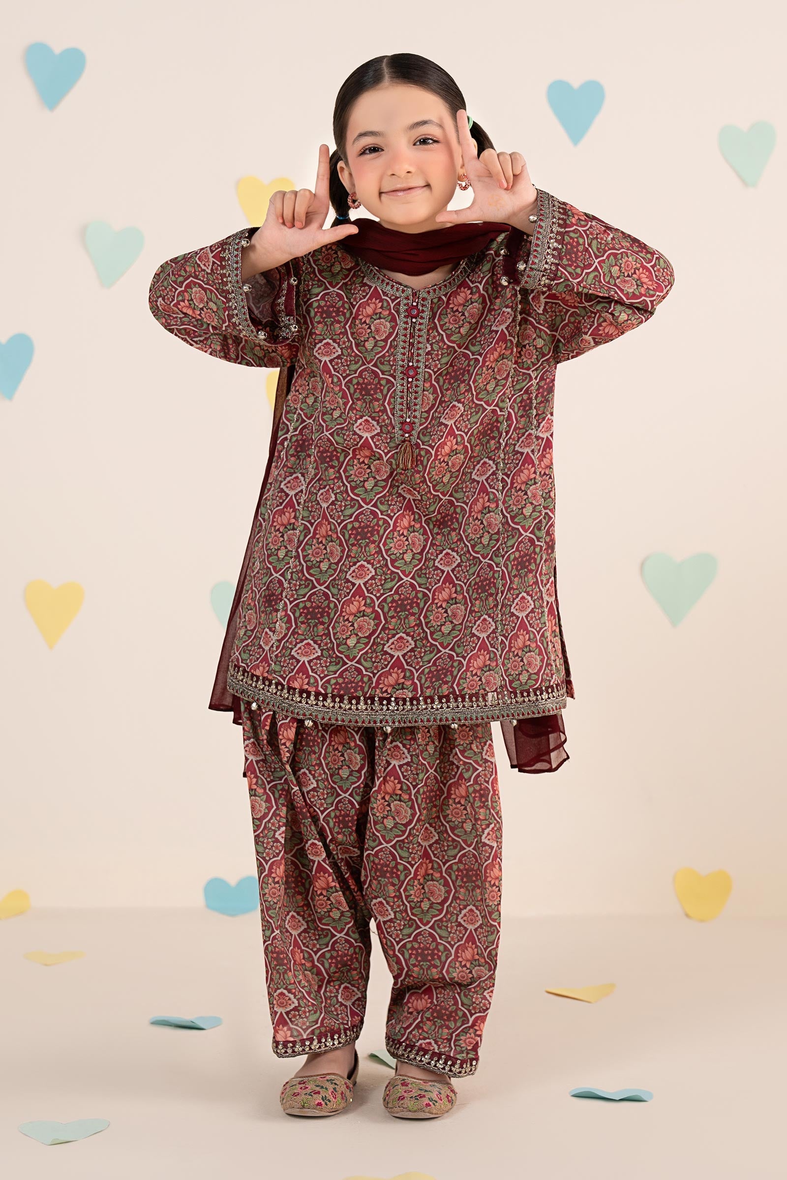 kids-clothes-mkd-ea26-17-magenta by Maria B Kids - Designer Dress  - Type : KidsClothes - Available at Libasekhas UK - 100% Original 